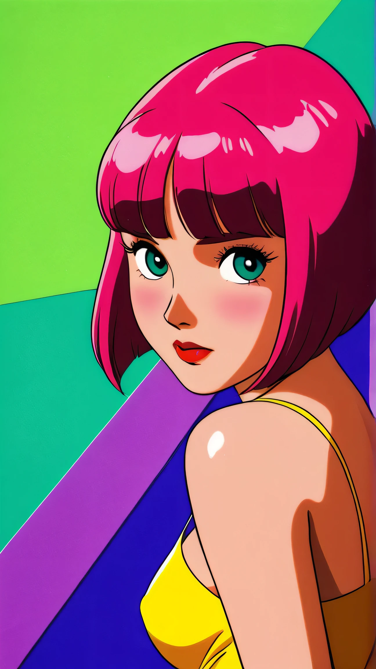 ((1girl, femaleranma, white background)), upper body, anatomically correct, short hair, chibi, simple background, smile, cleavage, looking at the viewer