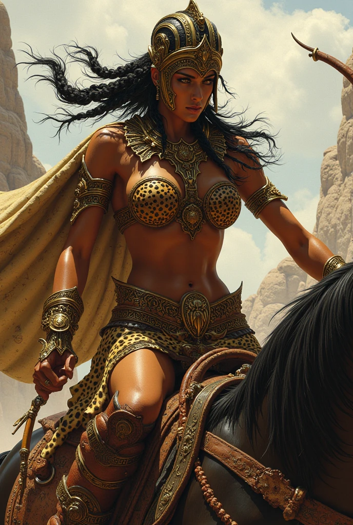 enhance facial features, smooth skin, beautiful models, ((big boobs)), ((cleavage)), (((short Afro hair))), rocky terrain