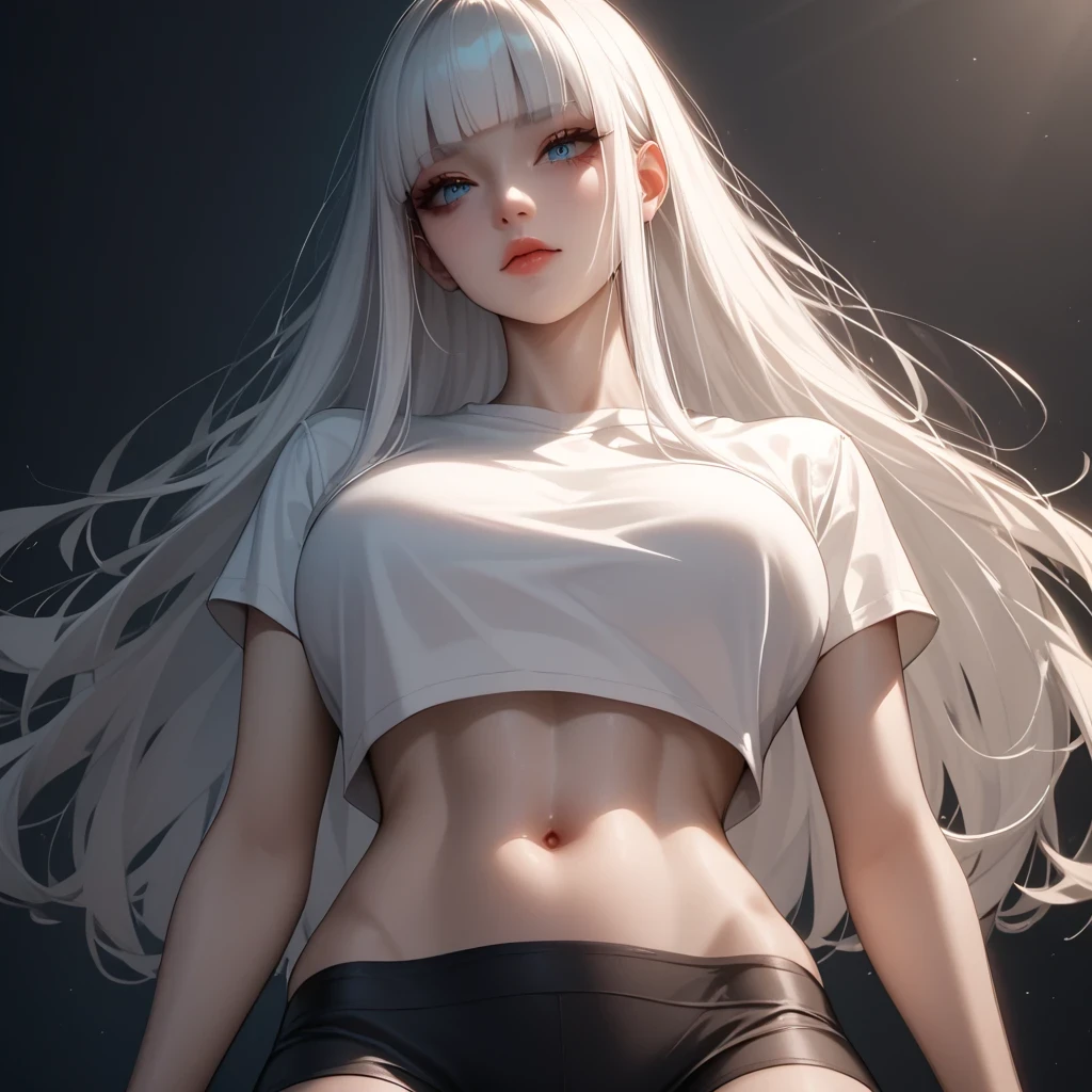 1 Girl, Medium Tits, Starry Eyes, (8k, RAW Photo, High Sensitivity, Best Quality, Masterpiece, Ultra High Resolution, Realism: 1.25), Blush, (Very Detailed CG Unity 8k Wallpaper, Best Quality, High Resolution: 1.2), (ultra_detailed, UHD: 1.2), Perfect Lighting, Unique, (1 Girl: 1.4), (Pretty Girl: 1.2), Unreal Engine, Side Light, White Hair, Fox Ears, Purple Eyes, Perfect Face, Detailed Face, Perfect Body, Beautiful Eyes, Beautiful Face, (Bright Skin: 1.4), Idol, (Full Body), Red T-shirt, Transparent,
