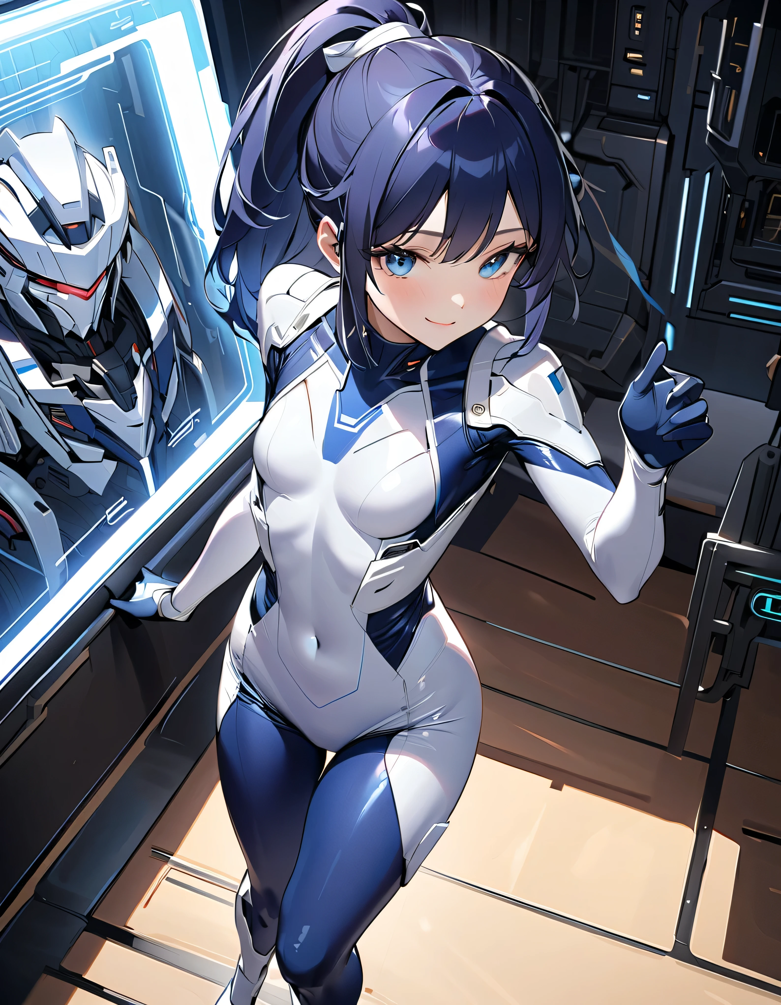 A very beautiful and versatile maid robot,
The face is a beautiful woman's face,
The arms and legs are human arms,
The rest are machines.,
Full Body Shot,
Masterpiece,
All kinds of home appliances are installed in the machine part..,