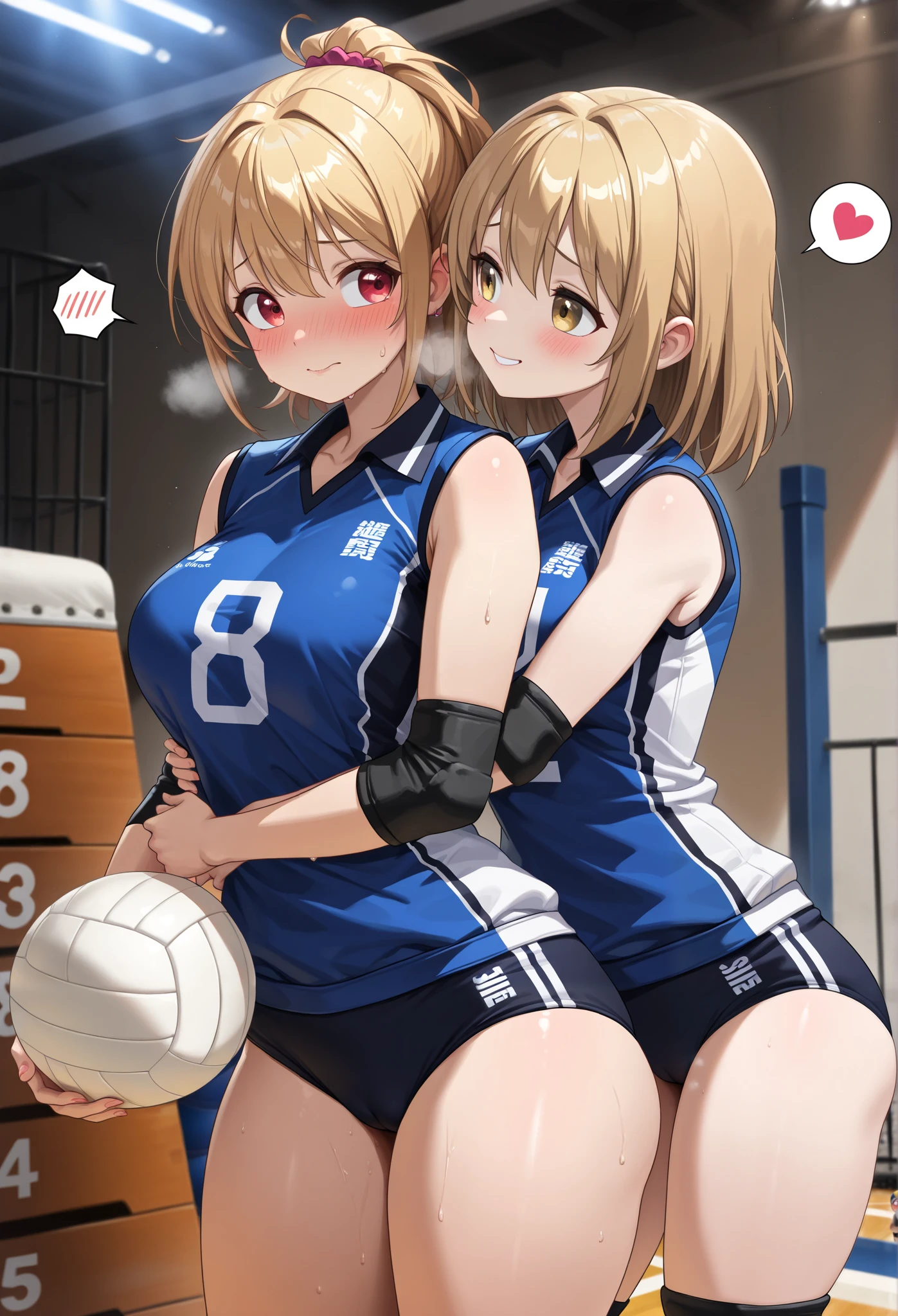 nsfw,3girls,basketball_jersey,basketball_uniform,blonde_hair,blue_shirt,blue_shorts,uncensored,commentary_request,depth_of_field,highres,jersey,love_live!,love_live!_nijigasaki_high_school_idol_club,medium_hair,miyashita_ai,multiple_girls,open_mouth,red_shirt,red_shorts,shamakho,shirt,shorts,smile,sportswear,white_footwear,yellow_eyes, best quality, masterpiece, nai3, half naked, pussy, armpits, see trough, wet clothes, shirt lift, nipples, breasts, short pull, sex, 1boy, anal, girl on top sex, sitting, sex, standing sex, fingering, kissing, blowjob, 3girls sex, harem, female female male foursome, nude male, female masturbation, squiring, female , breast grab, breast sucking