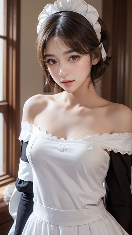 (Top quality masterpiece: 1.2), Ultra-high resolution, (Realistic front light: 1.1), Intricate details and textures,
One Girl, alone, (Look directly at the viewer: 1.3),
Facial highlights that accentuate her delicate features, (Upper body details: 1.4),
(Beautifully detailed face: 1.5), There is a teardrop mole under the left eye.,
White skin shining under the light, Short hair that flows down to the shoulders,
big, Expressive eyes full of emotion,
Her small breasts are visible through her strapless bra, White,
Slightly darker makeup