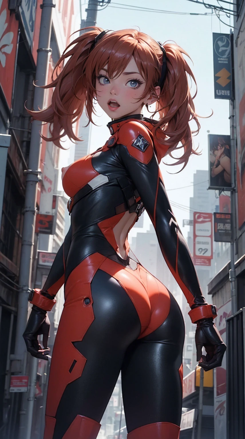 Rias gremory, beautiful woman hair updo upsweep, red head, (sitting on a glass table), (full body clothes:1.3), sexy figure, (big boobs:1.3), (cute),(masterpiece) (best quality) (detailed) (8k) (HDR) (Anime) (cinematic lighting) (sharp focus)