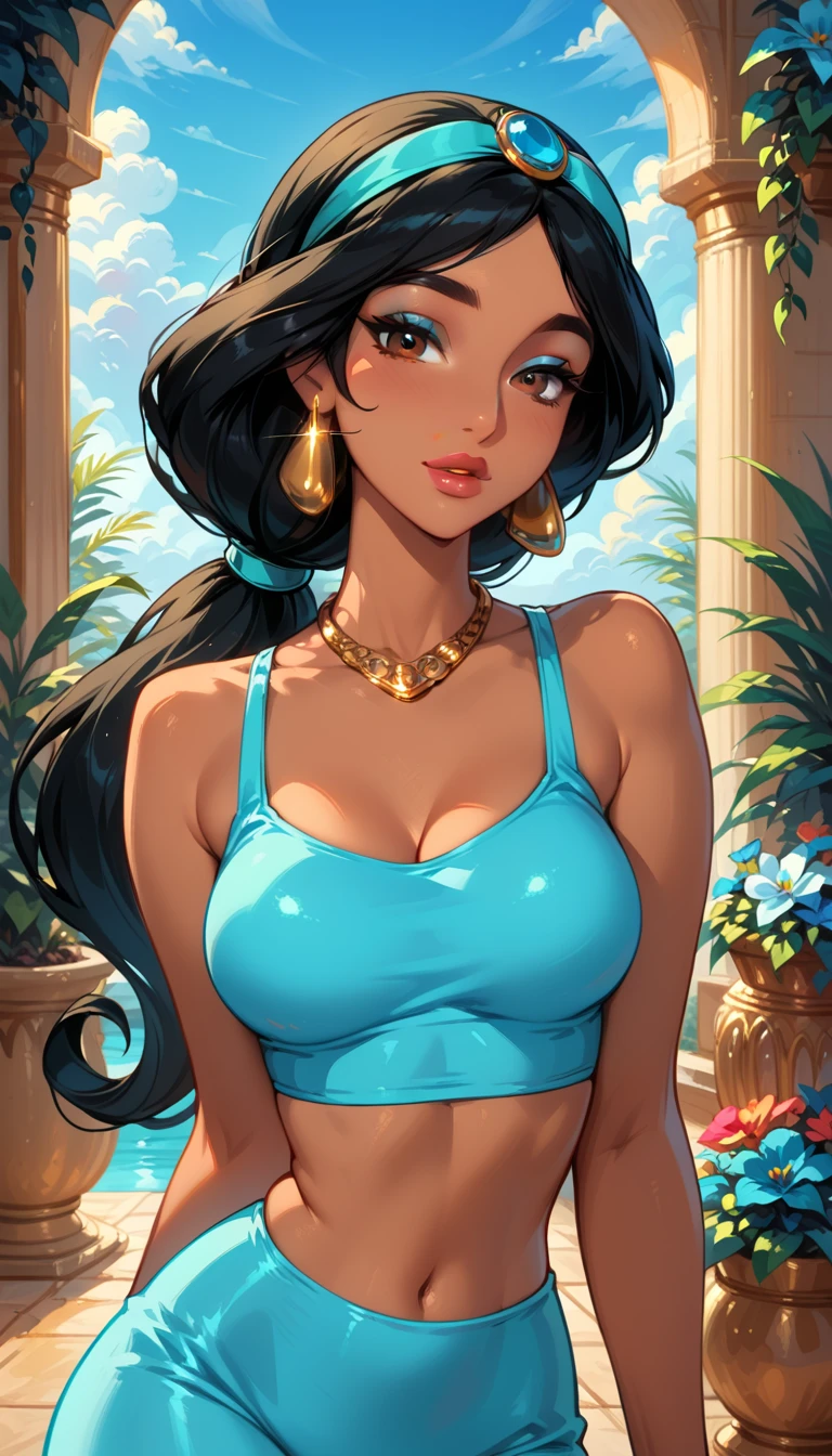 Close UP portrait mode a woman in blue bikini and blue skirt posing on a rock, amoranto, alena aenami and digite germe, better known as amoranto, character is in his natural pose, young beautiful amoranto, Senna de League of Legends, Disney fotorrealista, even model | digite germe, amoranto as a super villain