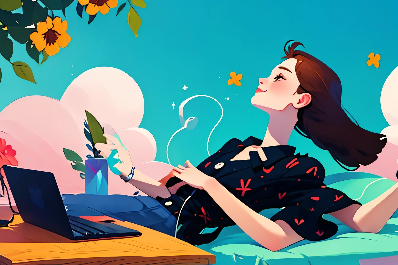 male、 flat avatar 、solo、smile、 simple background、 top quality、Midea、