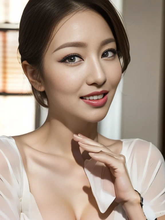 (highest quality, 4k, masterpiece :1.3),
sharp focus, shallow depth of field, Bright colors, professional level,
20-year-old, 1 person, (Half Japanese and German woman), The face of a famous Japanese actress,
Supple body :1.3, model body shape:1.5, perfect style:1.4,
narrow shoulders, beautiful clavicle, long and thin legs,
delicate body shape, The beauty of slim abs :1.2, thin waist :1.2,
super detailed skin, Fair skin, Shiny skin, super detailed face,
slim facial contour, beautiful small face, Beautiful lined nose,
super detailed eyes, long slit eyes, brown eyes, double eyelid, Beautiful thin eyebrows, fine long eyelashes,
super detailed lips, plump lips, glossy pink lips, flushed cheeks, beautiful teeth,
Beautiful actress's ennui makeup, pink lipstick,
dark brown hair, delicate soft hair,
(hair up, medium short hair, ponytail:1.2),
layer cut, (dull bangs:1.2),
(stylish looking earrings,necklace,bracelet,shiny nail art:1.2),
cute smile, open mouth half way, Enchanted expression, ((stare at the viewer)),
(((photorealism,Shoot the whole body from the thighs:1.5))), ((The body is facing sideways)),
Photographed directly from the front, cinematic lighting, dynamic lighting,
(Dress up in a tight green polka dot dress:1.2),
Luxury resort outdoor pool, Flowers are blooming in the background, blur the background,
((She is naked and wearing a tight nightgown.:1.4)),
The areola of the breast is beautiful:1.2,
(perfect breast shape, rich breasts:1.2),
It is a small pale pink areola.,
(She has a cute plump butt, My thighs are dazzling),
(wet in the rain, wet in the rain, wet body :1.2),