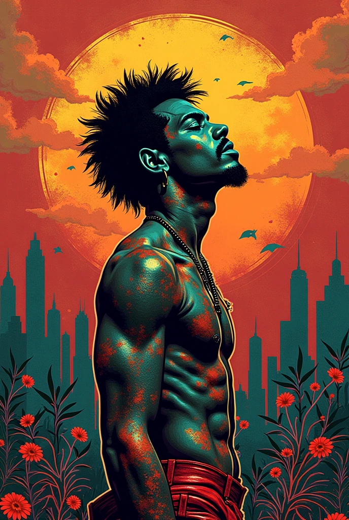 A boy with dark skin and no underwear,the skinny and front and hot anime