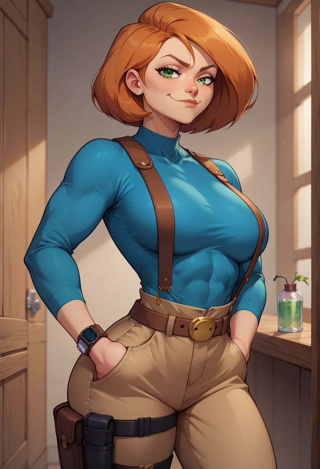 (best quality,4k,8k,highres,masterpiece:1.2),ultra-detailed,realistic:1.37,portrait, sancy anthro bandicoot girl futanari redhead, braided hair, beautiful green eyes, sexy ,seductive, warm sweater, camouflage pants, army combat boots, smirking, cozy lighting, vibrant colors ,girl anthro , sweater, camouflage pants, army combat boots, lewd , pornographers,