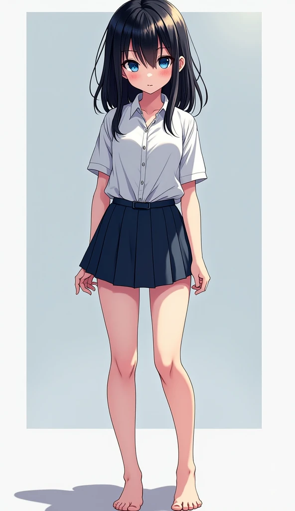 Girl in front of the class, with Japanese school uniform, posing standing, full body, (lifting her skirt), showing panties, wearing garter stockings, embarrassed, very detailed, high resolution, good anatomy, baby face, beautiful, cute hands, small breasts.