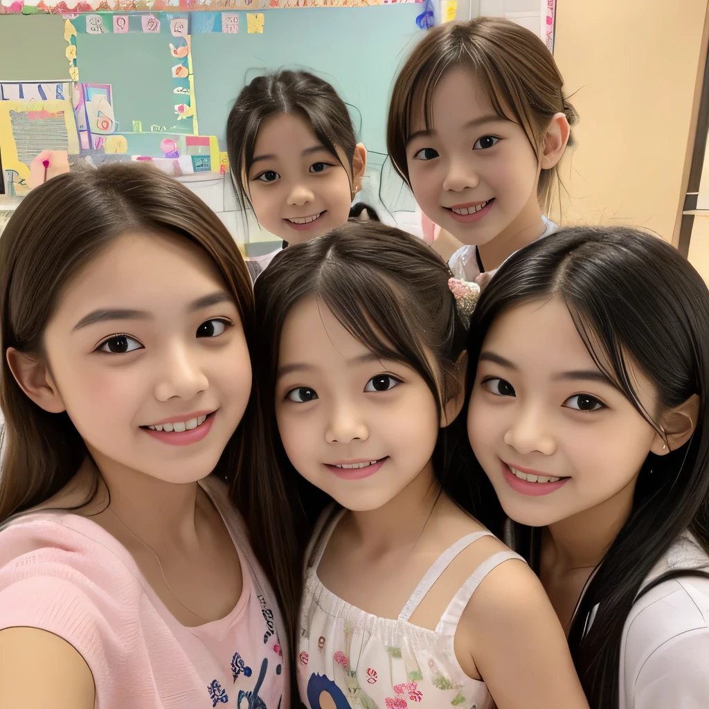 (((Very small 3 )))、((Super cute and popular idol、Four super cute, girls in one photo))、(masterpiece).A perfect, beautiful, lovely, captivating 's smile、(( small 3 photos of 4 people in 1 high-definition whole body))、((Short Hair Idol Pose))、gap、Super popular junior idol、4 small, short idols、whole body、Baby-faced idol、((Comply Le、Flat Chest))、((Perfect Completely ))、((flat chest leotard))