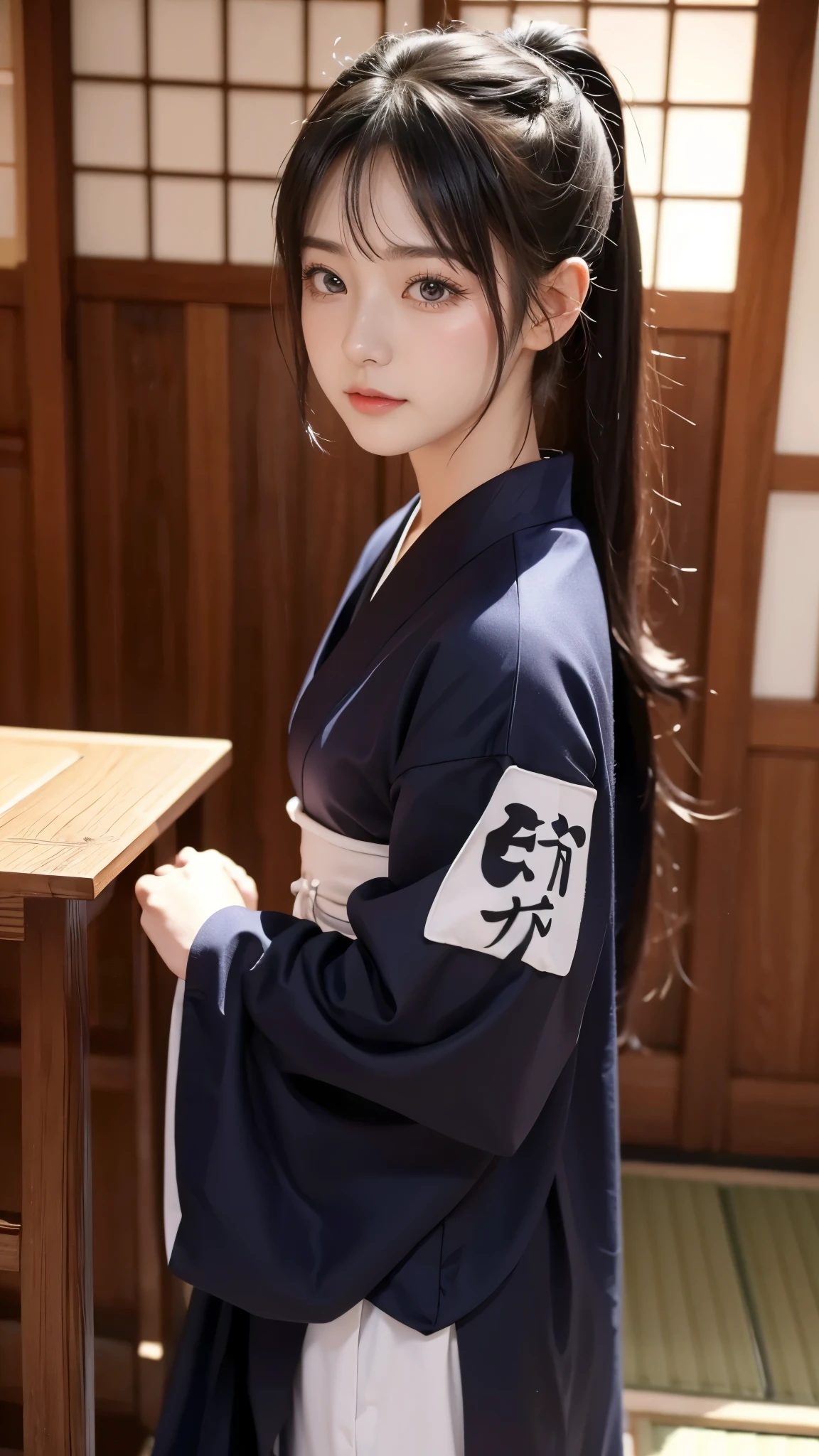  Beautiful Japanese Ninja Girl 、Mid-s、Cute Japanese idol、do not&#39; Doesn't Look Korean 、There are no Korean characteristics 、Unlike the Chinese、 No Chinese character  、 Live Action 、 film art style,  cinematic light  , Lomography 、 short wolf cut hair 、 Athletes、I&#39;m training and I&#39;Meter thin、( sexy smile:1.2)、 very big breasts、 saggy chest、nsfw、Immerse yourself in a world of lust and lasciviousness、 Very Tight Tiny Tube Tops 、( slender body line)、( sexy model pose with legs spread out、 female ninja in quest)、Japanese Naginata、autumn leaves、Ninja costumes 、Protected by scaly metal strips 。、( Assassin)、( detailed hands、 perfect right hand)、 top quality、8k、 RAW photos 、 super high heels、 reality、 Masterpiece