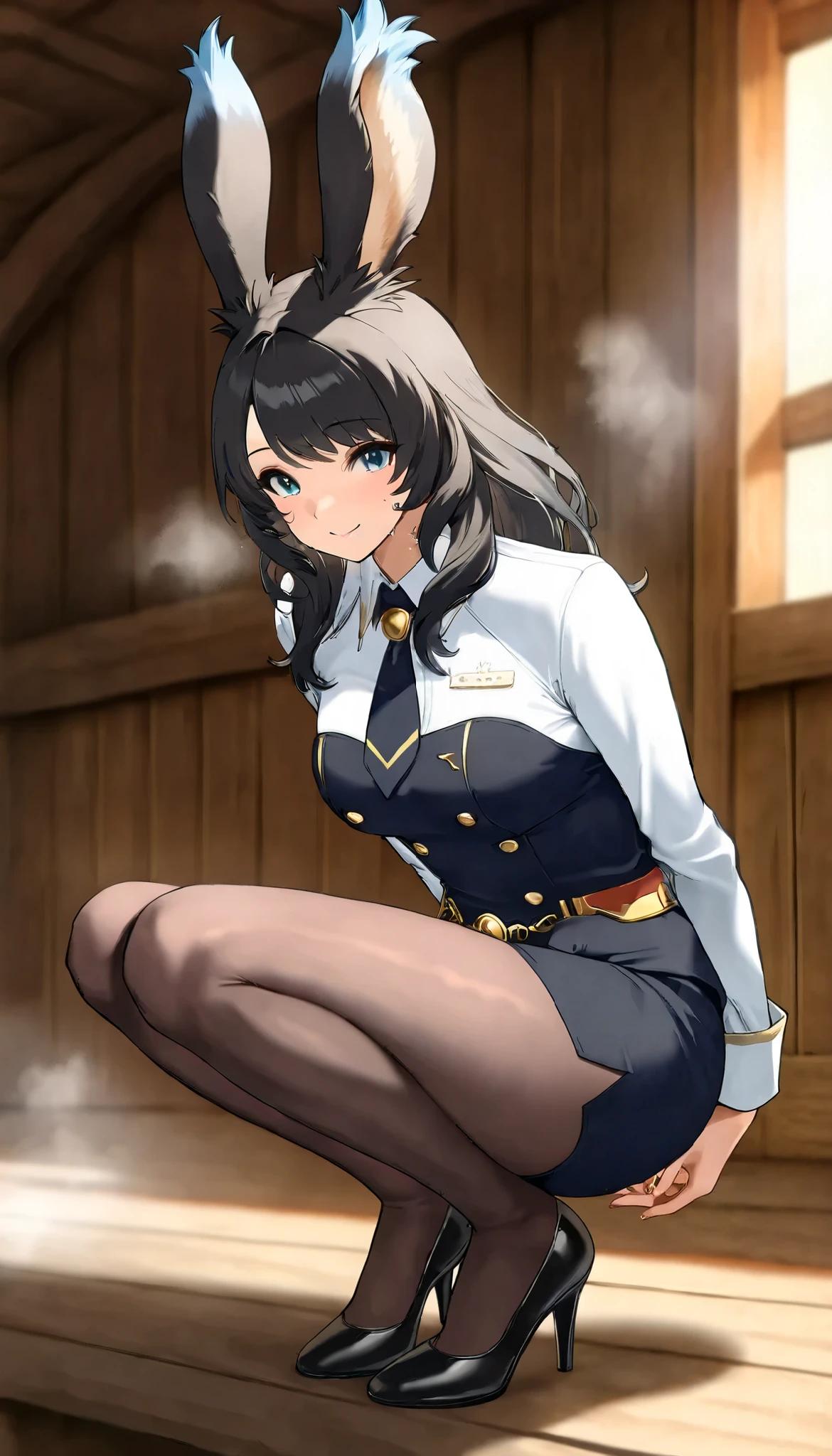 score_9, score_8_up, score_7_up, source_anime, michikotanaka, michiko tanaka, long hair, black hair, yellow eyes, facial mark, forehead mark, michiko_tanaka_mahoushoujoniakogarete, anime_style, (long hair, black hair:1.3), forehead, forehead mark, hair ornament, BREAK (masterpiece:1.2), best quality, high resolution, unity 8k wallpaper, (illustration:0.8), (detailed eyes:1.3), extremely detailed face, perfect lighting, extremely detailed CG, (perfect hands, perfect anatomy), (small breast:1.3), narrow waist, gloves, looking_at_viewer, solo, pantyhose, shirt, blush, white_shirt, jacket, collared_shirt, anime coloring, anime screencap, hair ornament, drunk, open mouth, blush face, crossed legs, ok-sign,