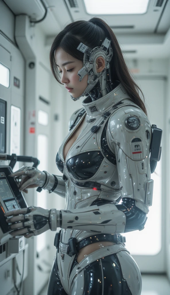 masterpiece:1.2,high quality), One girl, ((Ultra-Realistic Details)), ｟whole body｠Global Illumination, Shadow, Absurd, Octane Rendering, 8K, Ultra Sharp, Metal, Complex, Decorations detailed, highly Complex details, (Mechanical body:1.2), ((A clean and pretty face)), (Costume Destruction), Equipment, Bobcut, (robot, Android:1.15), Broken clothes、Girl Warrior、In combat、(((small, Flat Chest:1.3)))、胸Mechanical body:1.2))、((I can see your chest:1.3),((Ryona Defeat))、(I&#39;m in pain)、(((Breast amputation)))、Spread your legs and show your pussy、Spread your legs and show your pussy