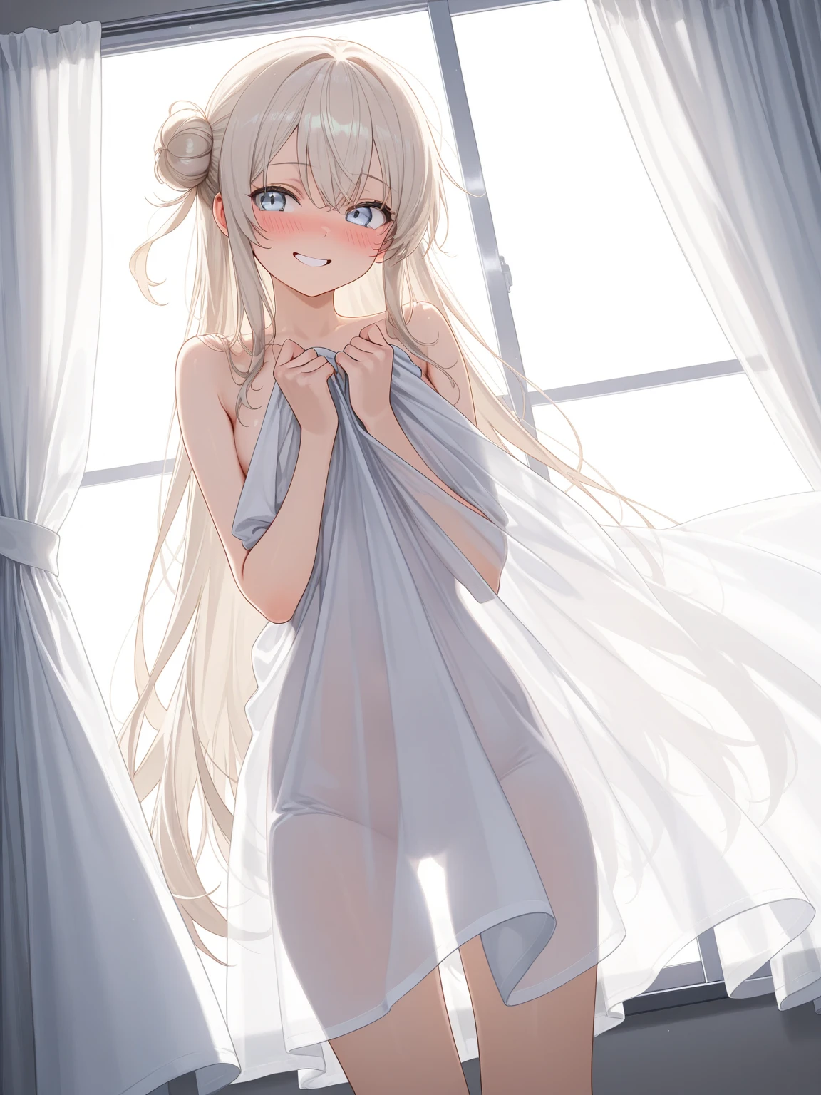 night,dark bedroom,sitting on bed,barefoot, (((((dress lift Transparent see-through dress))))), breasts, cleavage, navel, thighs, underwear, wariza, (embarrassed, nose blush:1.3) ,(vulgarity:1.1),(fucked silly:1.1),(steam:1.1),(wet:0.7),(trembling:1.1),(tears:0.8) ,(drooling:0.7),(sweat:1.1),after sex,(heart:1.3), ,(messy hair:1.2),used condom,used tissue, tissue box,Long Hair　Blonde　Toddler girl　5 ((hair bun))(extra long hair))((blunt bangs))((pussy))((bitch))((nipple piercing))((tsurime))((big eyes))((skinny body))((tall))(pale white skin))((botanical print))((toddler))show off nipples under shirt))(pale white skin))((botanical print))((toddler))