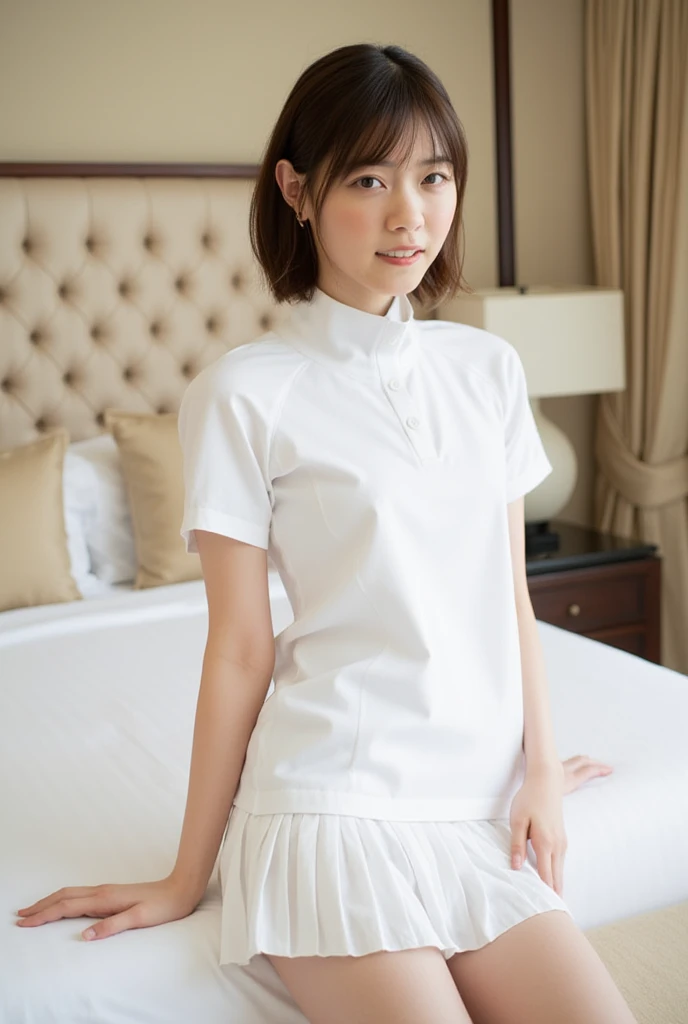 White panties、panties pull out、(((masterpiece)))、(((High resolution))、8K、(In detail))、(Highest quality)、Beautiful girls、A beautiful girl with white wings growing on her back:1.5 、笑顔のCute beautiful girl、Very attractive beautiful girl、(White see-through apron)、On a bed with white sheets,(((Your smile is cute,)))、((12-year-old girl:2.0))、Super cute lolita idol:1.5 、(((Beautiful girl wearing a revealing white off-the-shoulder apron, Transparent muscle)))、(Slender body and beautiful breasts)、((Well-formed and elegant face:1.5))、(((Belly buttonが見える)))、(Big Breasts: 1.5)、tits、Naked Apron、Cute beautiful girl、(((Apron with a random and complex shape that exposes a lot of the chest:1.5)))、Very beautiful beautiful girl、A young and innocent beautiful girl、Big Breastsを強調してる:1.5 、Thighsが付け根まで見える、((Doing the splits:1.5))、sit、(Belly buttonが見える:1.5)、(Her breasts are exposed: 1.5) 、A beautiful girl、The cleavage is exposed、Well-formed face、Belly button、Thighs、NSFW 、whole body: 1.5 、barefoot: 1.5 、White string buns、panties pull out:2.0