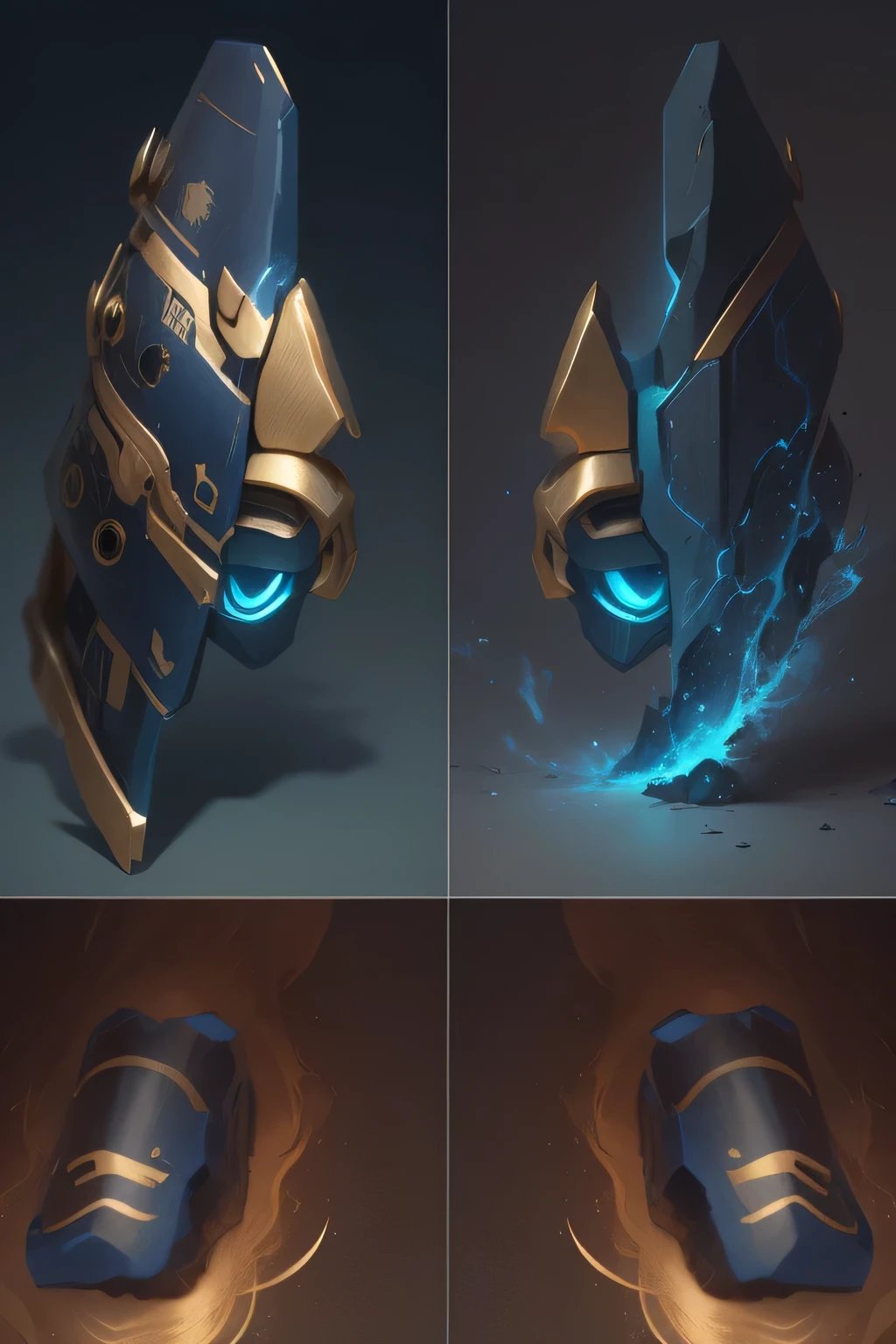  Keep original image，      ensures mechanical texture     ，   Gold and dark blue    