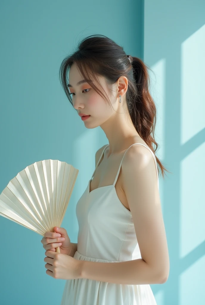 (Best quality, 8k, 32k, Masterpiece, UHD:1.2), 1girl, beautiy Japanese woman, a woman in denim shorts posing on the beach at sunset, Lee Ji Eun, hot with shining sun, hwang se - on, casual pose, lee ji-eun, lee ji - eun, gorgeous young korean woman, korean girl, beautiful young korean woman, korean women's fashion model, sakimichan, IU