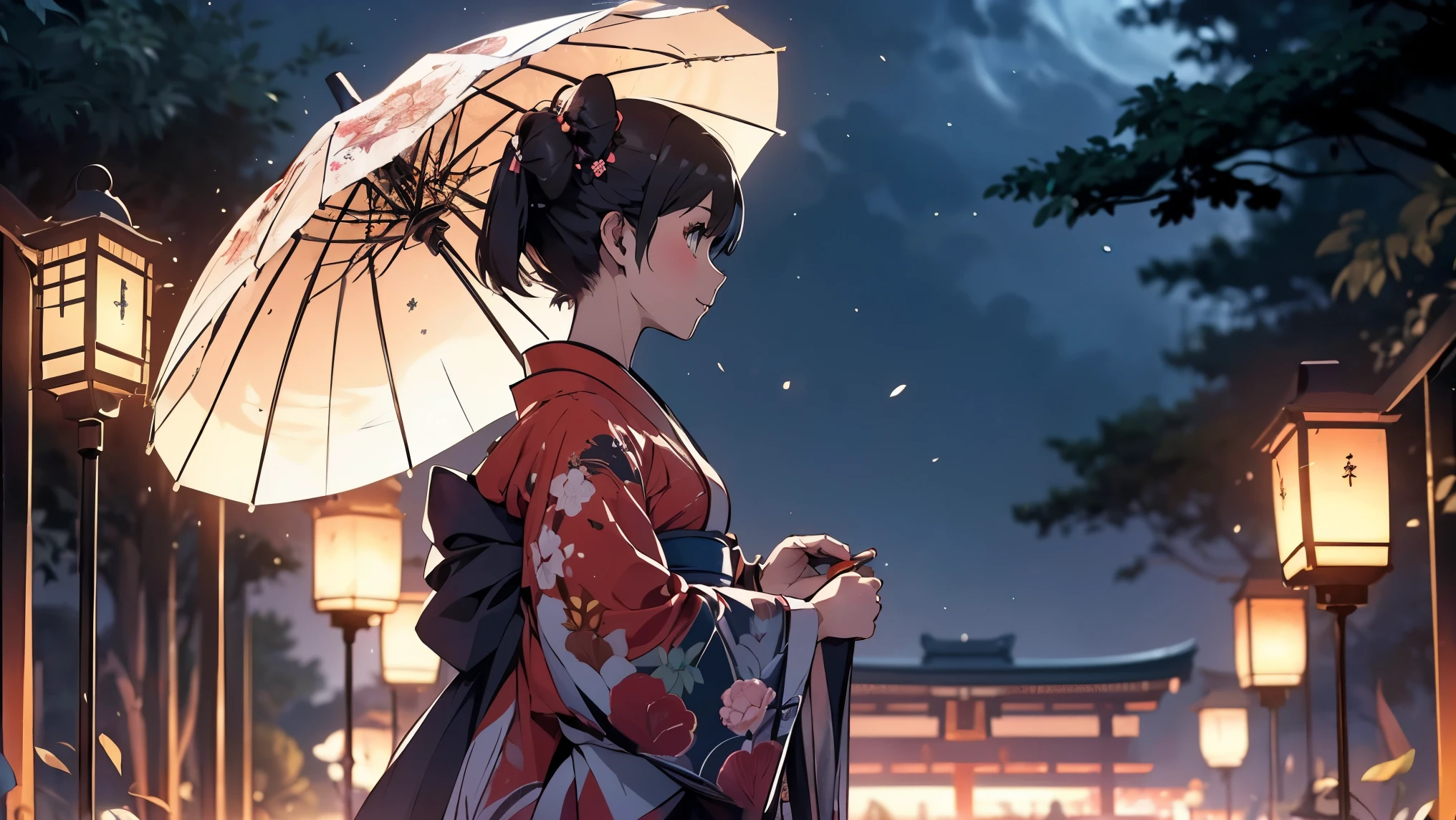 ( Official Art、 top quality、 Unity 8k Wallpaper、32K、​masterpiece、 super detailed、 super A high resolution、 by Nomi、 photorealistic:1.2)、( cinematic lighting:1.2)、 Fiery Effects 、 、Best Shadow、Rim lighting、 side of the studio lights 、( super detailedで複雑な3Dレンダリング)、 beautiful顔と目、( full body:1.2)、( side shot、 looks away:1.2)、( mystical )、 very detailed background、 の beautiful顔、Blurred Background、( very detailed skin、 detailed skin texture:1.3)、( lots of umbrellas hanging from trees,  in the candy forest ! At night, 夜の lantern, 色とりどりの lantern,  lantern, Japan at Night, 色とりどりの lantern, 吊るされた lantern,  Night Wonderland ,   lantern付き ,  Magical Garden Pictures ,  parasol,  Illuminate the Area ,  outdoor art installation, Glowing lantern, !! beautiful!!, Magical Scene:1.2)、cowboy shot、 shiny skin、 の beautiful顔、Blurred Background、 20 Year Old Beauty、 shiny skin、 In the Candy Forest 、 beautiful silver hair、 short hair、(poneyTail:1.2)、 green eyes、 fox ears、 hair ornament、 kind smile、( kimono:1.2)、 miniskirt、 、 beautiful脚、