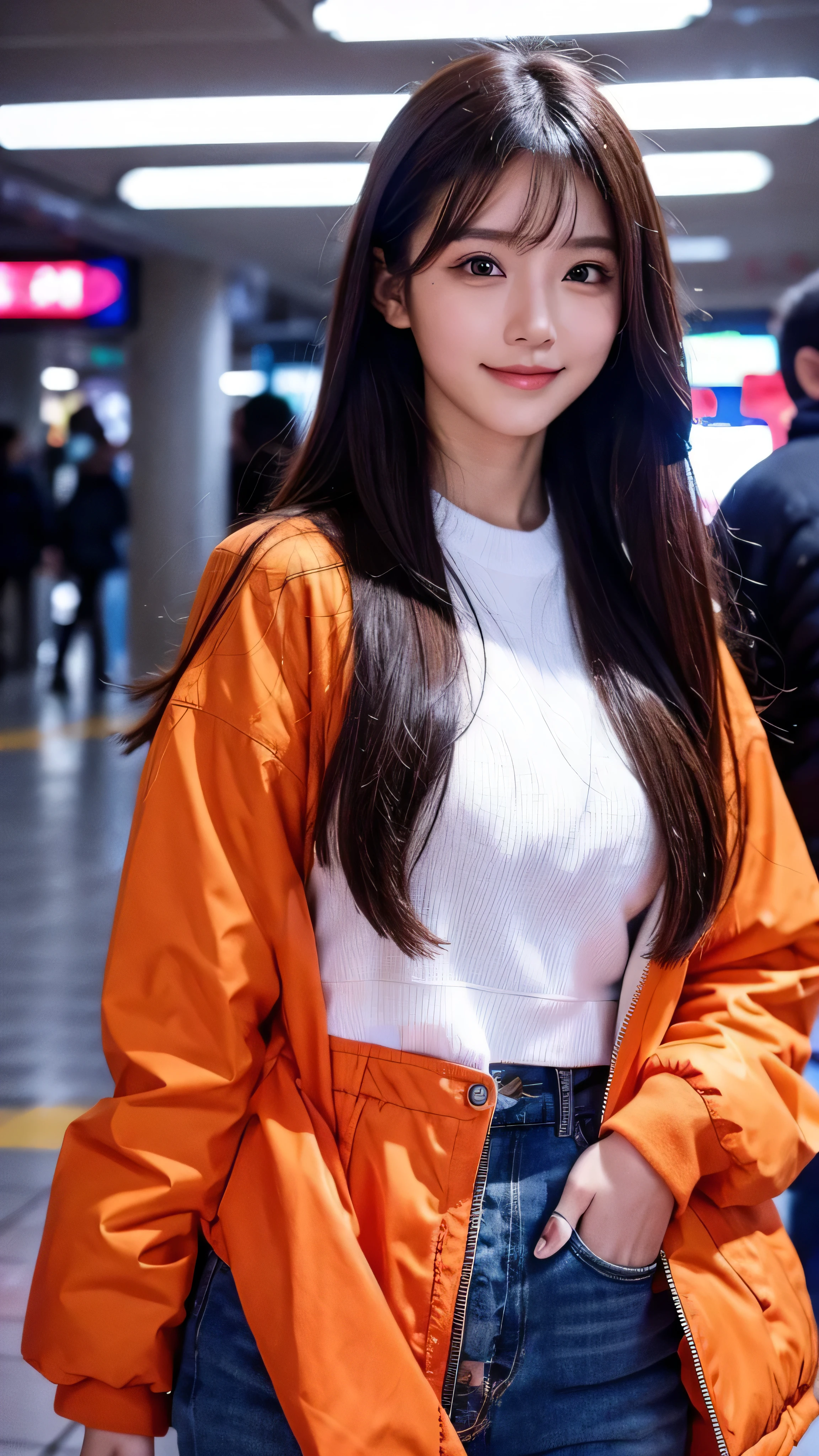 Change the filled area to a white shirt and denim,