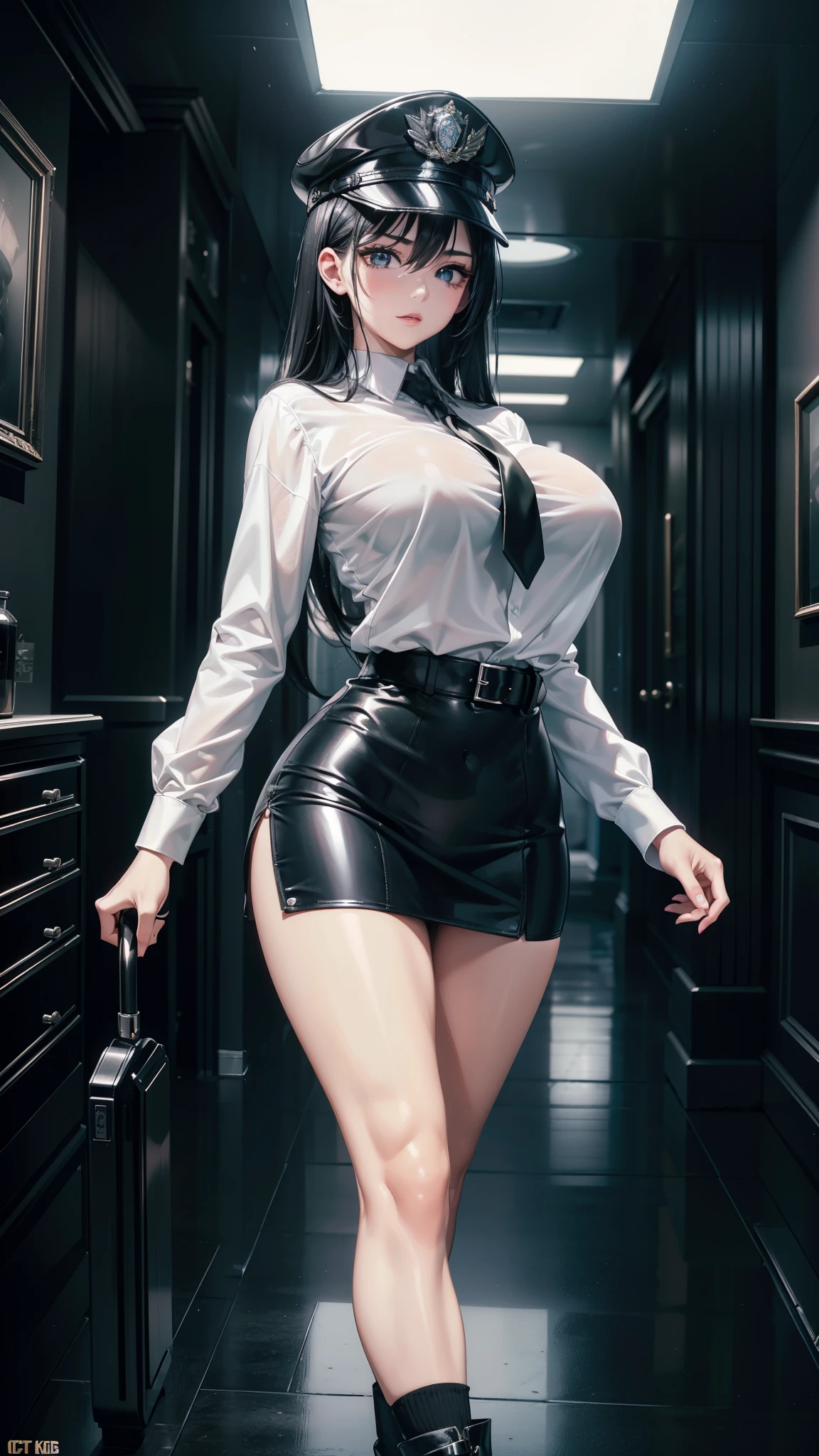 (((masterpiece))),(((High resolution)))、(((8K)))、(((perfect face)))、(((Japan beauty)))、20 years old、((business shirt, business mini pencil skirt)), look at the camera, thighs、((top quality eyes)), detailed texture, ((high resolution face))