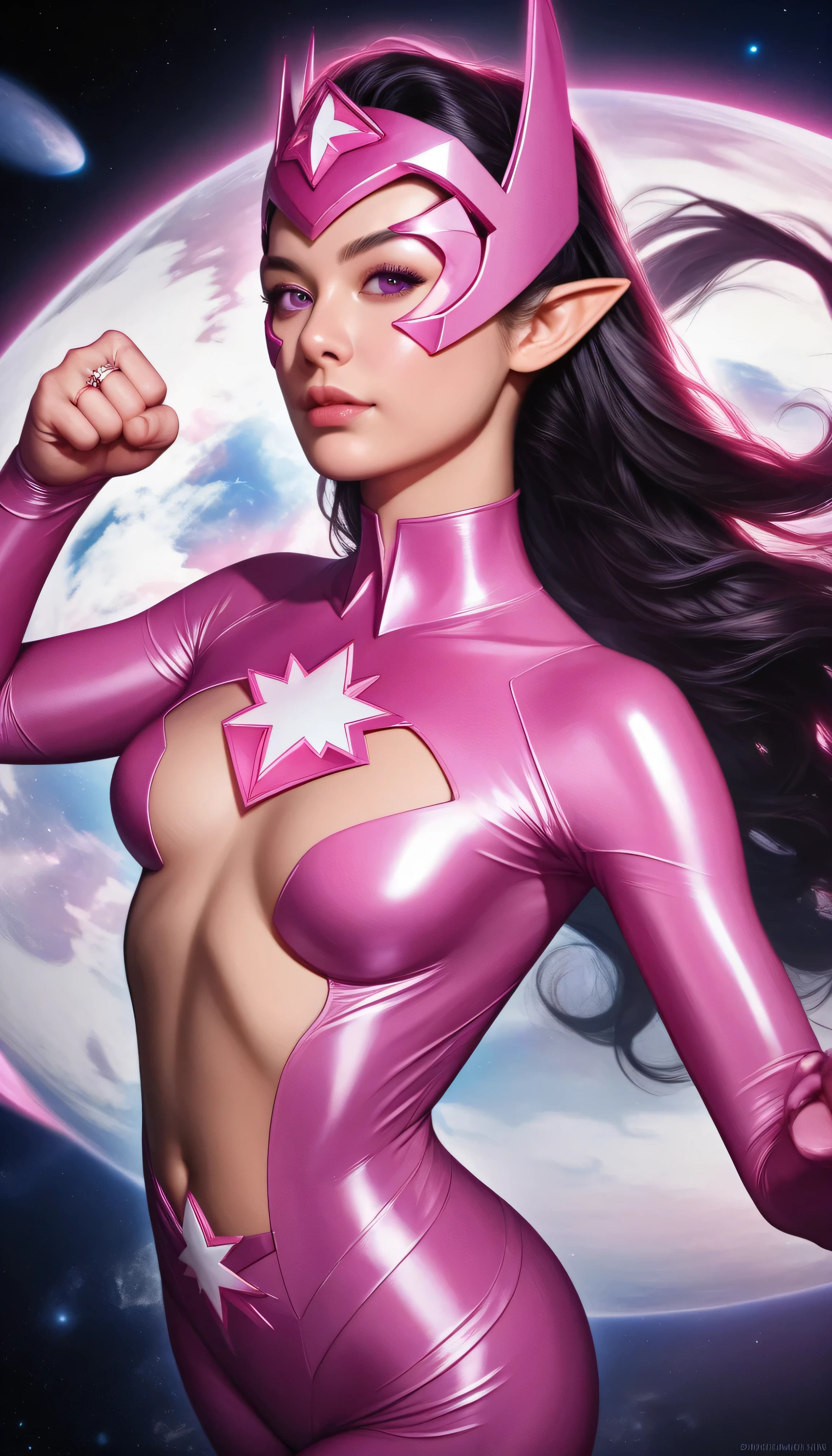 Jaycee has brown eyes and long brown hair running the length of her back. The color scheme of Jaycee's said Player 1 outfit echoes that of the bodysuit worn by She-Hulk from Marvel Comics (but its colored violet and white instead), unless if mods of Julia in SFxT or T7 could be possible for her to look like She-Hulk.  SPARKLE; GLITTER