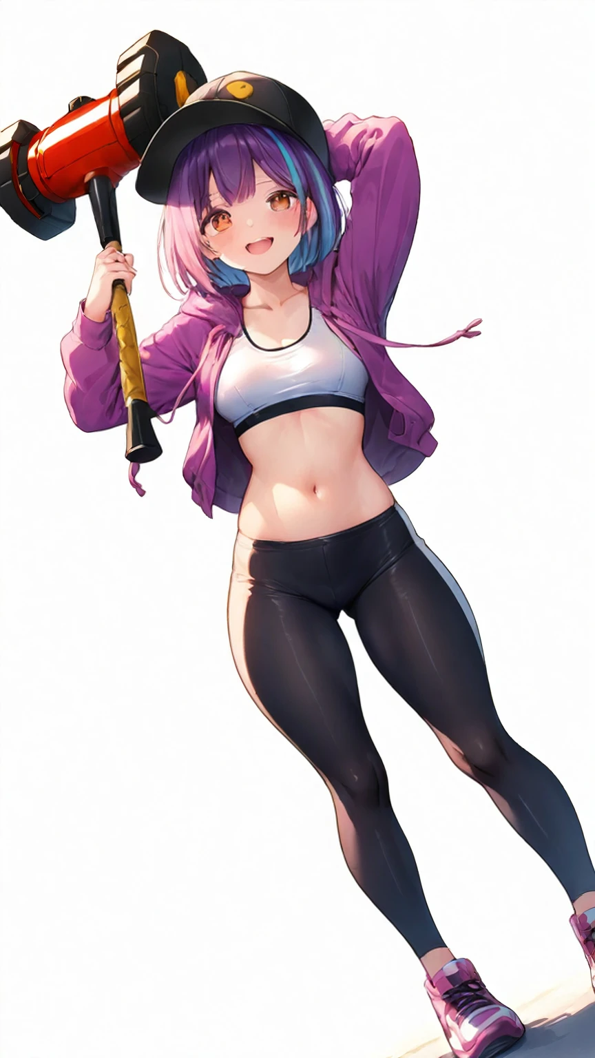 My name is Yukiko.I am a white test woman with long light blue hair,red eye color.I am 1.62 cm tall . My breasts measure 200 cm, my waist 40 cm and my hips 200 cm.Dressed in a black and pink sports bra, along with a short pink panties and her hair tied in a ponytail with a bang. . With huge 200 cm breasts