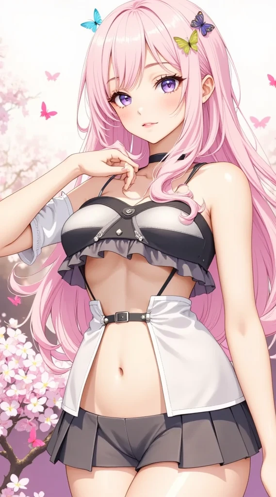(descriptive: a cute girl, soft lighting, seductive pose, pink or white hair with colorful details), (masterpiece), (8k wallpaper CG UHD), (best artist), (best quality), (best luminosity), (best desinger), (best style)