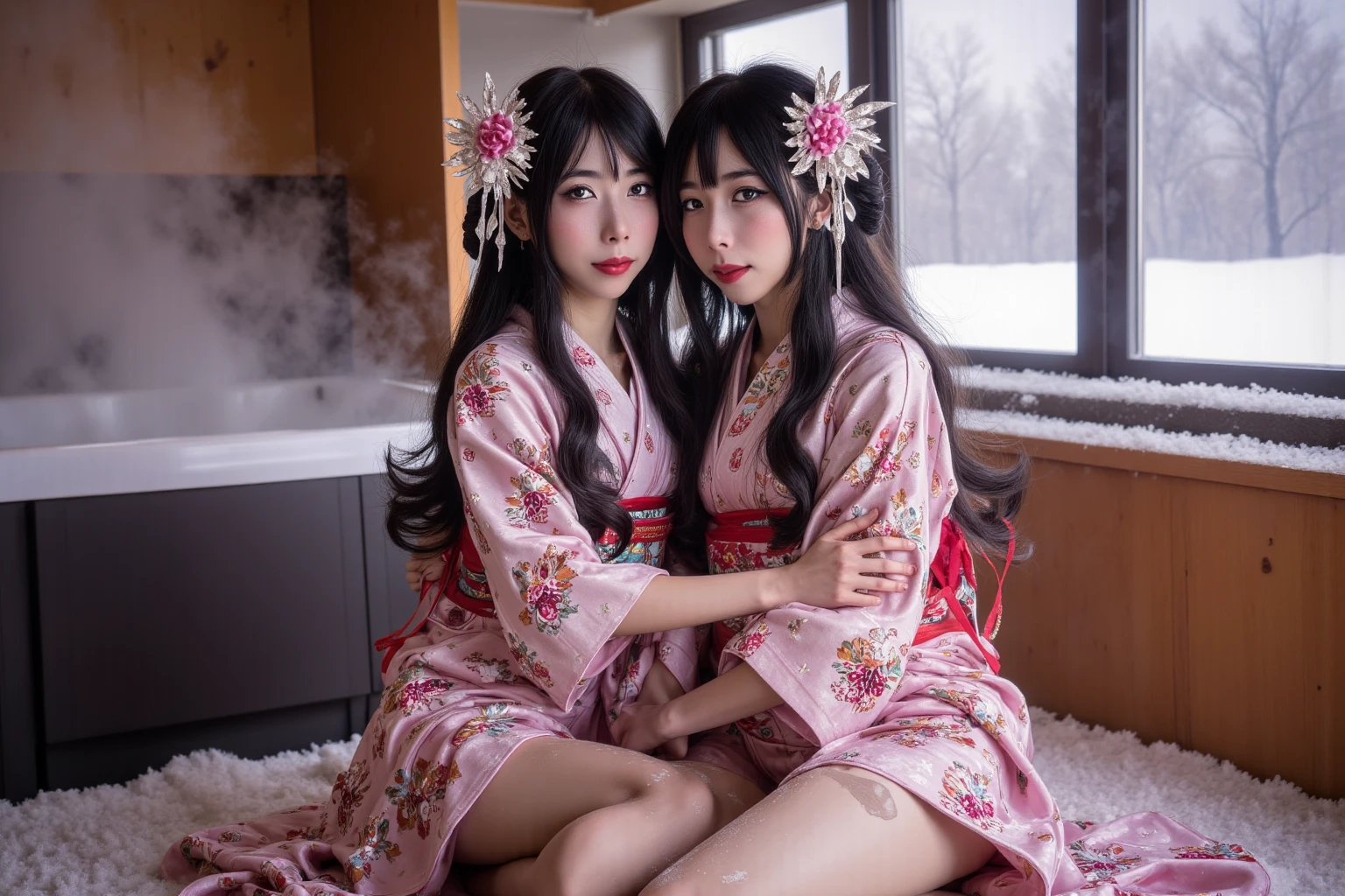 ultra-detailed, Explicit, Beautiful body, Beautiful Nose, Beautiful character design, perfect eyes, perfect face, ultra highres, 4K, beautiful legs, perfect legs, Nice hands, Perfect hand, Masterpiece, Best Quality, Highly detailed, illustration, absurdres, perfect anatomy, expression of joy, glowing eyes, looking at viewer, mystic aura, female priestess, full body, goddess-like, happy trance, perfect female body, smile, japanese clothes, miko, detached sleeves, hakama, hakama skirt, red hakama, ribbon-trimmed sleeves, joyful eyes, horns, extending the right arm from the shoulder into the air with a straightened hand, 1girl, hair ornaments, purple hair, long hair, purple eyes, (((pixel-perfect, detail-perfect))), solo, 1girl, Hanyuu, higurashi when they cry, umineko when they cry, medium sized natural breasts