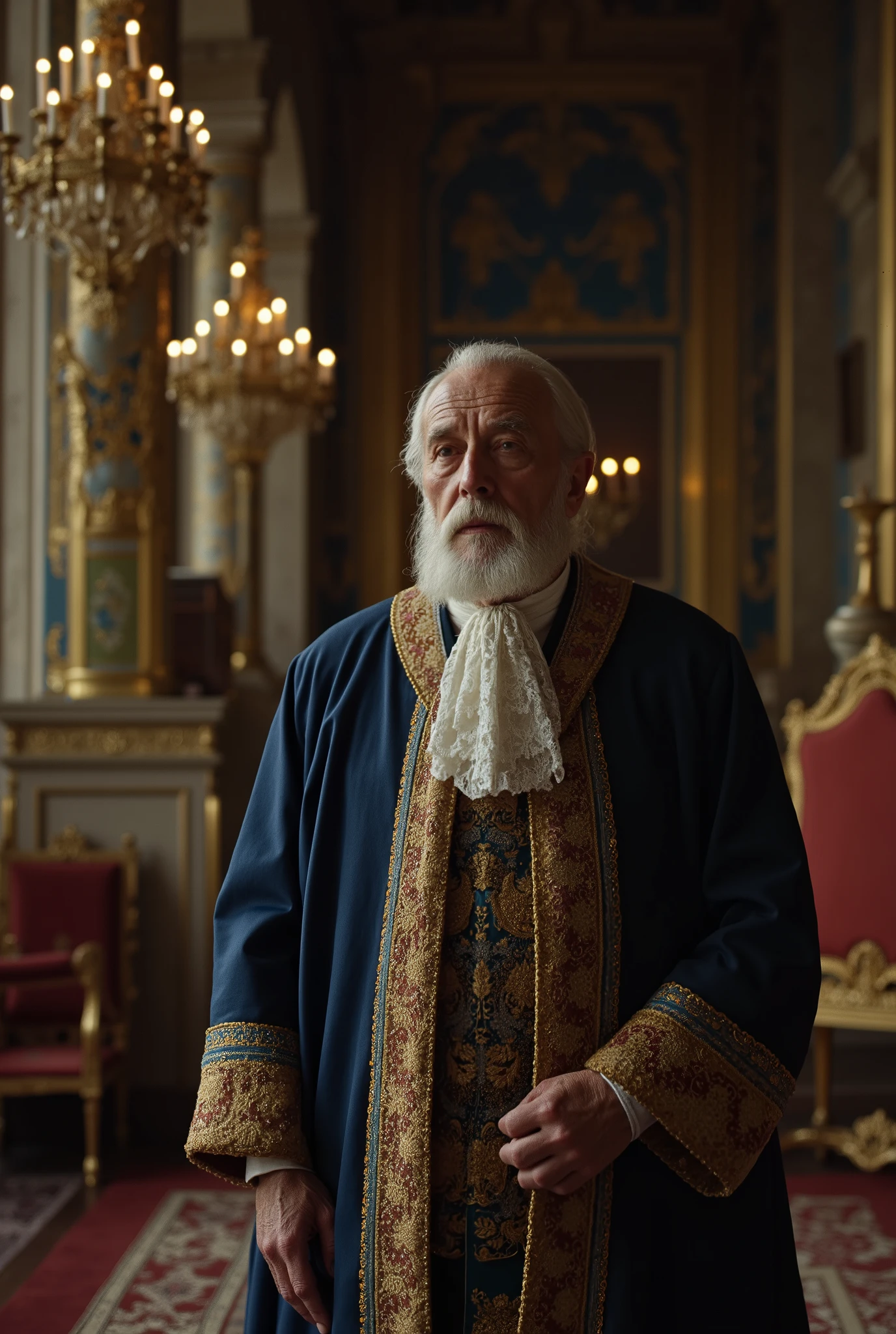 Old Man, stylish, noble clothes, duke, in a castle, detailed image, uhd, 16k, kodak film style, cinematic 