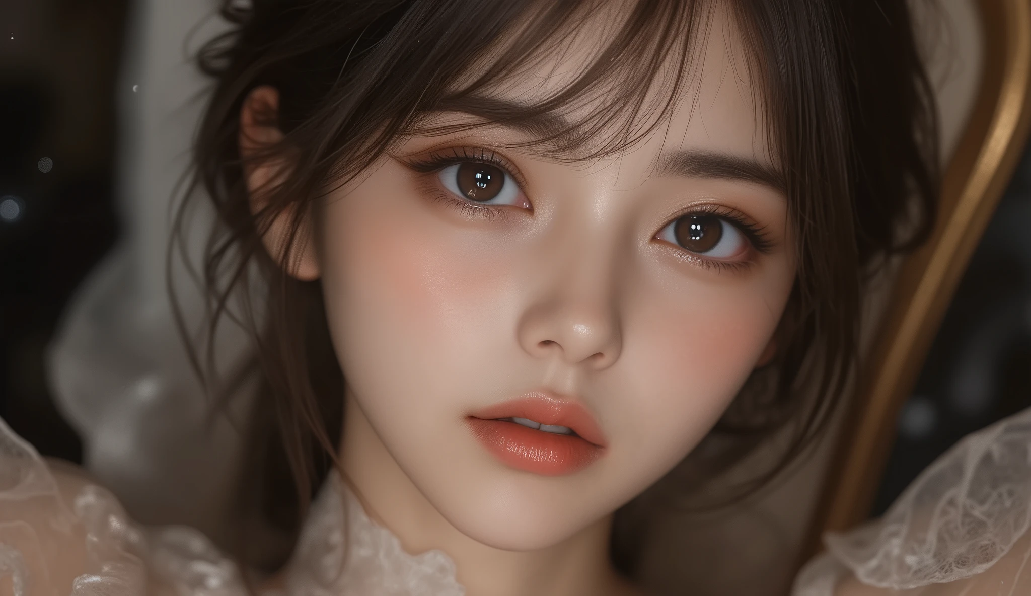 8k, ultra high resolution , top quality, masterpiece,rule of thirds,golden ratio, surreal, photos, one woman,( girl:1.3), cute, cute顔, Beautiful Eyes in Every Detail , 細かく Details, Mature Women, princess,extream close up,smile, black hair,Messy hair,ID photo, luxurious and beautiful ,( neat fashion ), (((She's straddling me ))), ((( I'm looking up at her from below))), ((( She has an ecstatic expression ))), very delicate expression , delicate eye description,, Healthy Body , (( 1 female)), Height: 160cm, (( thin thighs)) ,( thin waist:1.4)、( Beautiful :1.4), pink lips, profile,((( ideal figure))),Small bust, A cup :2,、 portraits:2、 perfect anatomy 、鮮明な Details、 Details, thin lips,Perfect and beautiful face ,完璧で cute顔, Meticulous Skin , Perfect Limbs 、 thin waist, surreal,Light and Dark, fashion magazine cover,glowing