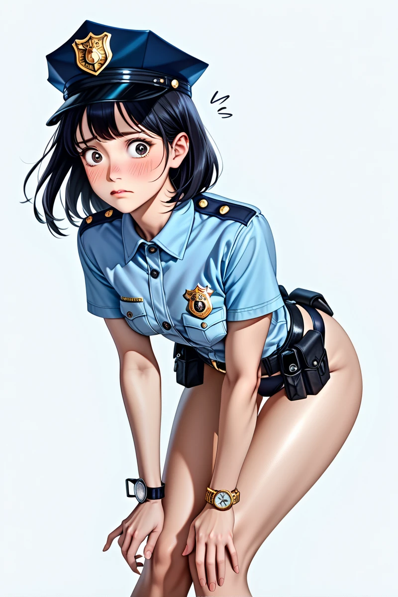 masterpiece, (Perfect Anatomy:1.5), highest quality, 1 lady , slender, leggy, Seductive, short hair, brown hair, (wear a white long sleeved shirt, tie, navy officer winter jacket:1.5), white bikini panties , barefoot, Perfect hands, Perfect body, reclining, lying on a sofa, leg lift , looking away, ((Exquisite detail)), Very finely crafted fingers(((10 fingers))), (full body showcase), (Show your whole body), (no background), (No logo) , high resolution, parted lips, belly button , feet up