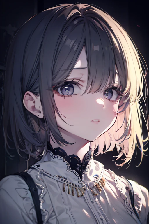 (masterpiece), (best quality), perfect face, beautiful girl, white background background, delicate and beautiful face and eyes, dark intense shadow, 
1 girl, vtuber style, cool girl, hololive, TokinoSora, long brown hair, Gorgeous evening dress Ruffles dress, lace, necklace, blue eyes, big , cropped shoulders, clavicle, winking, smile,  feet,  visible through clothes, (full body), looking at viewer, standing, 