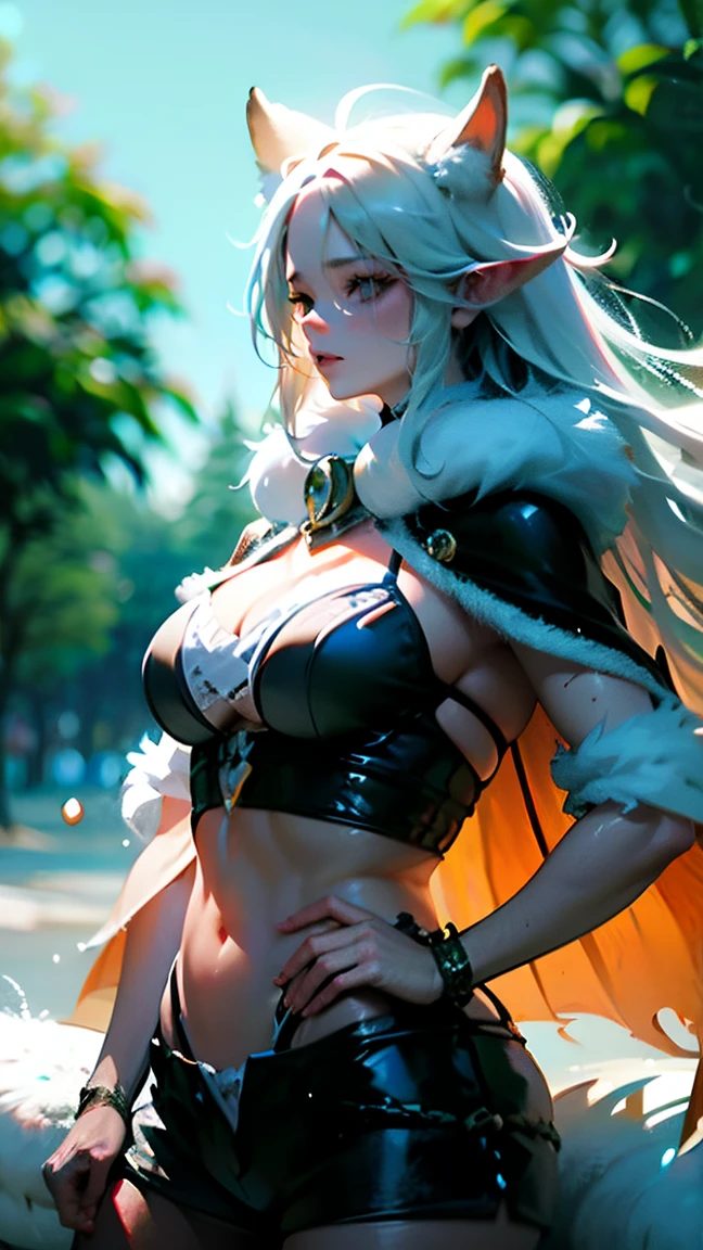 masterpiece, best quality, shenhe \(genshin impact\), 1girl, solo, breasts, bodysuit, tassel, gloves, bangs, braid, outdoors, bird, jewelry, earrings, sky, breast curtain, long hair, hair over one eye, covered navel, blue eyes, looking at viewer, hair ornament, large breasts, shoulder cutout, clothing cutout, very long hair, hip vent, braided ponytail, partially fingerless gloves, black bodysuit, tassel earrings, black gloves, gold trim, cowboy shot, white hair, <lora:shenheLoraCollection_shenheHard:0.8>