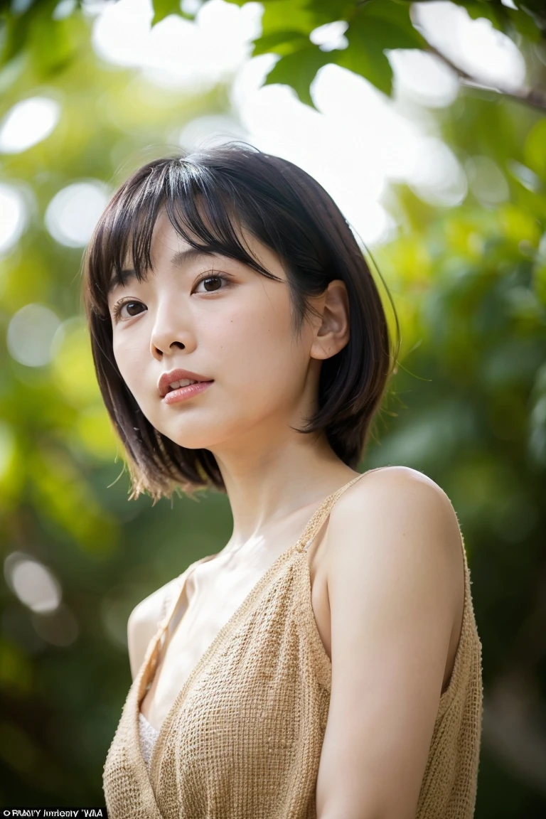 Browsing Caution、Highest quality、8k、No makeup、masterpiece、クリアなphotograph、Ultra-high resolution、Realistic、Professional Lighting、photograph、smile、Very slim、Delicate body、cute、Small breasts、Large erect nipples、White skin、Very short hair、Wearing a wet white t-shirt:1.6、White panties、Full Body Shot:1.6、Soaking wet:1.8