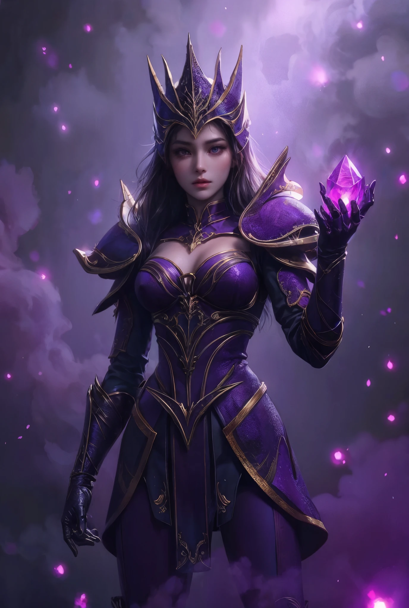 (ultra realistic,32k,RAW photo:1.1),(high detailed skin:1.1), 8k uhd, dslr, high quality, film grain,(makeup, mascara:1.1) ,lips,(thick\lips\),
(shiny glossy translucent clothing:1.1), <lora:xayah:0.7>xayah, (huge breast:0.9), <lora:add_detail:0.97>
Sitting with legs extended,
(busty:1.1) , (chubby:0.1),(Specular highlight holography :1.1),,<lora:LowRA:0.4>, dark theme, crystal labyrinth, dazzling crystals, intricate pathways, test of wit and courage ,(glowing background lights :1.1),