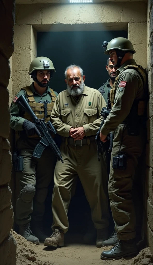 Fidel Castro in prison and soldiers guarding.