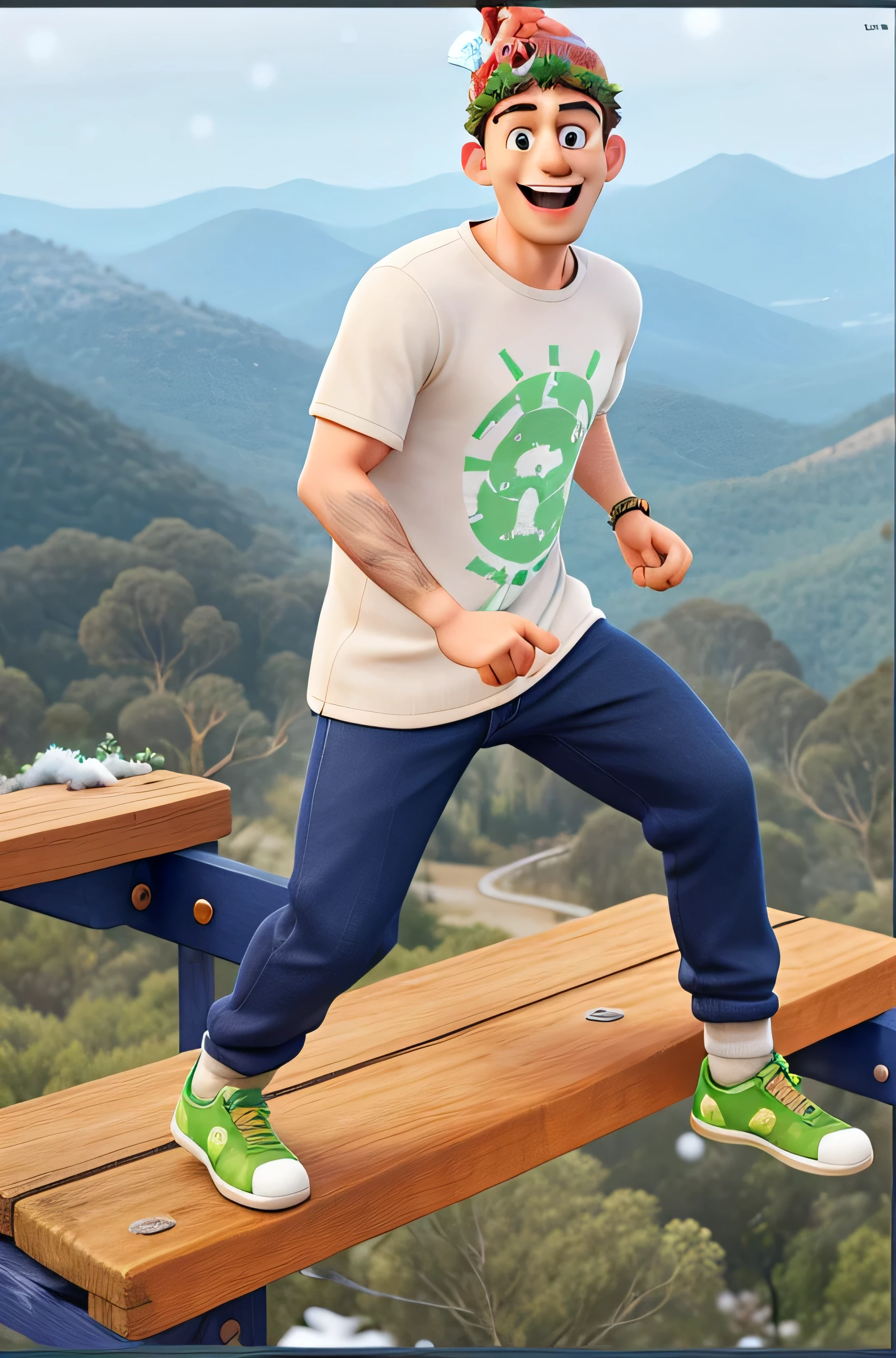 Um atleta sem camisa descansando, Disney Pixar, alta qualidade, melhor qualidade
