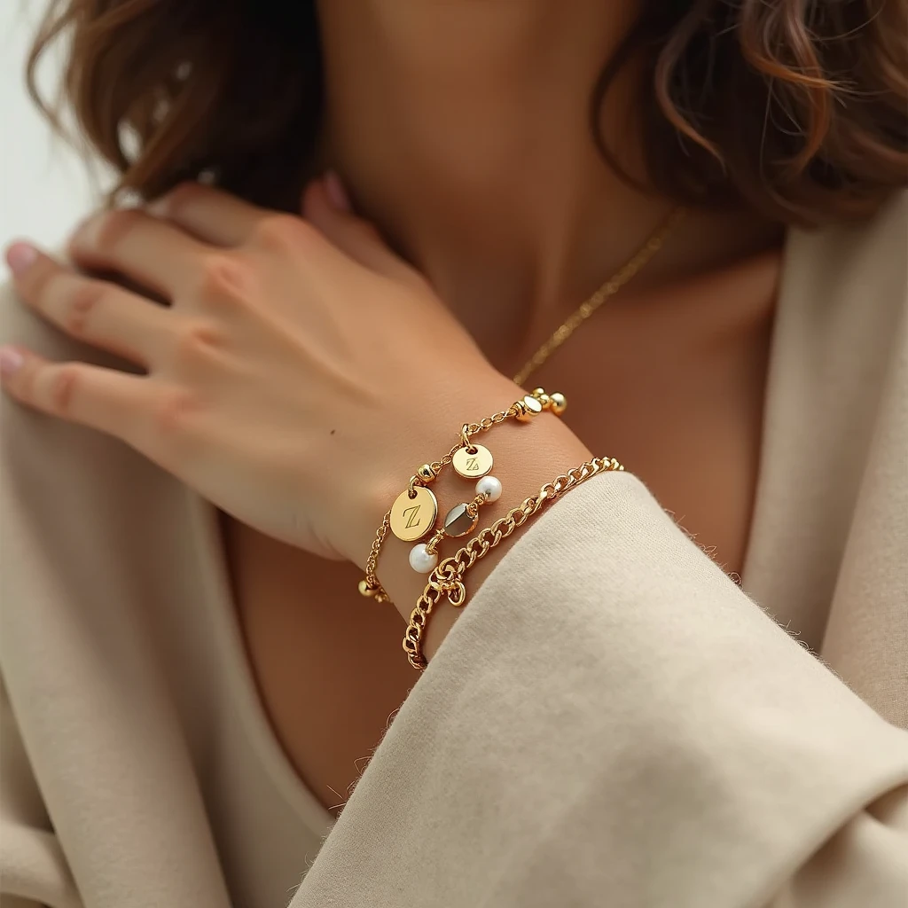 gold necklace in the shape of the letter c and stores important dates