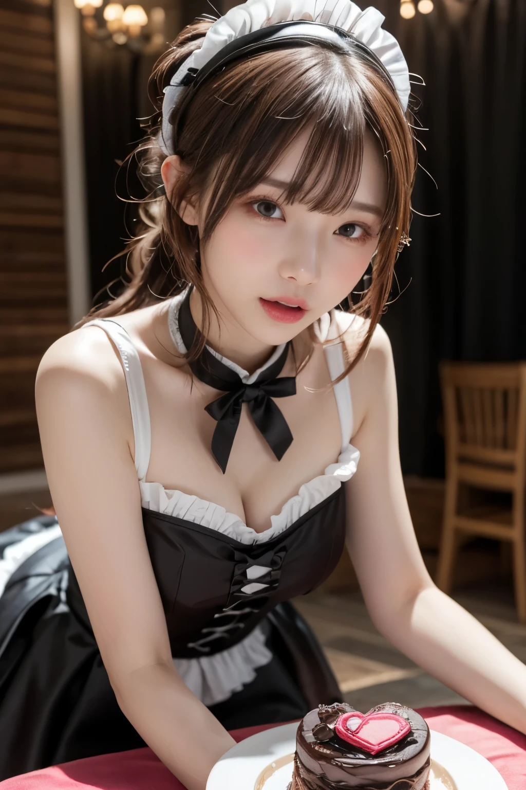 (best quality:1.5), (masterpiece:1.5), very detailed, high resolution, 8k, cute Japanese woman, cute 24 year old beauty, slim body, ((busty breasts)), thin lips, detailed face, Beautiful and elegant face, cute face, natural bangs, arched eyebrows, well-groomed eyebrows, (big eyes with a good balance between the left and right sides), cute eyes, beautiful eyes, beautiful thin nose, (beautiful skin), medium Hair, Brunette hair, black hair, (natural bangs), (Round and cute face:1.2), slim figure, (looking at the camera with a Gentle smile), beautiful legs, smooth skin skin, slim and beautiful thighs, cute and sexy slim 24 year old woman, fair skin , Beautiful breasts, (Slender and slim body:1.5), (Slim waist:1.8), (slim hips:1.8), ((slim Butt:1.8)), I-type Valley, cleavage, (Natural Light:0.8), (lighting forward:0.8), (lighting front:0.8), (Flat lighting:0.8), Relaxed smile, Detailed fingers, beautiful hands, (Round face:1.4), ((Sexy dress)), sitting girl, Beautiful cleavage, 