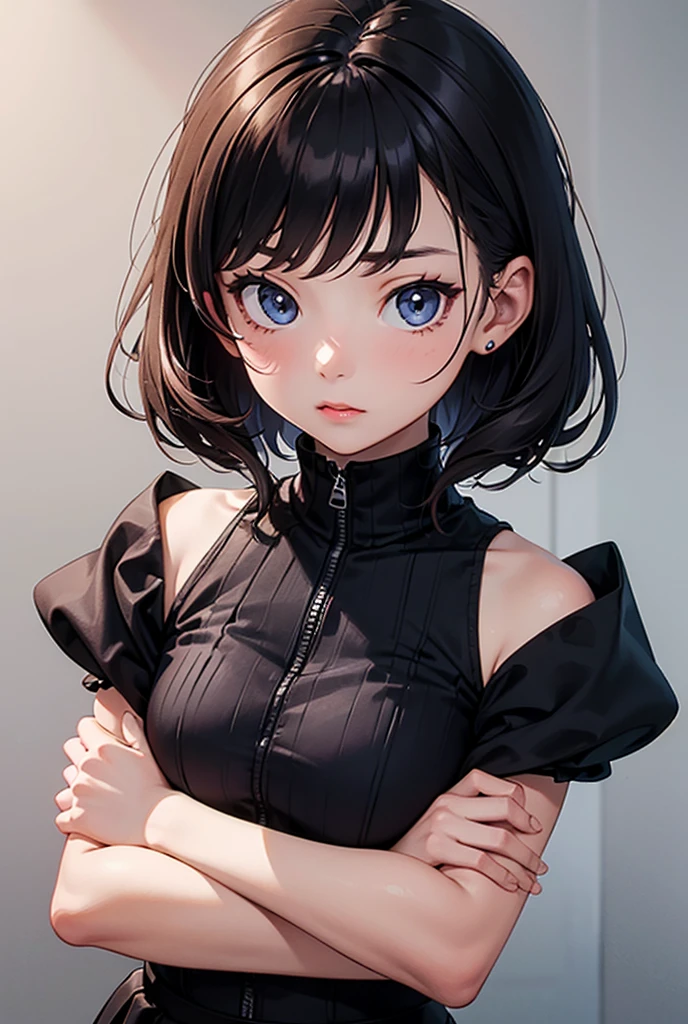 ((((highest quality)))), (((Ultra-precision CG 16K))), (((masterpiece))), (((Very detailed))), (((Extremely detailed))), (((Black outline:1.3, Written boundary depth:1.3 , Written soft outline))), Maximum clarity and sharpness,Multilayer Texture, Surface Shading, Cinematic lighting, Beautiful details sparkle ,Perfect Proportions, Limited to one woman, BREAK accurate, Anatomically correct, Highly detailed face and skin texture, drawn in detail, Highly detailed facial and skin texture, Detailed eyes, beautiful hair, Beautiful Japanese Idol face, Beautiful and beautiful eyes, Beautiful body, Beautiful breasts, Beautiful thighs, Beautiful legs, Beautiful fingers, (Beautiful views) , skinny body, ((Beautiful Skin)), ((Skin Texture)) BREAK breast enlarged, medium Breasts, rocket breasts, (((perky breasts))), (covered nipples), slender waist, ( narrow eyes, blush, determined expression, hot, sweaty , Heavy breathing,) , (streaked hair, hair intakes, colored inner hair, ) BREAK (((wearing oversized character printed sexy tank top, wearing outfit in casual way, wearing pleats mini-skirt, breasts is covered by outfit))) , wearing earrings, BREAK ( stick breast out),(((looking at viewer, super detailed background , ))), BREAK (((portrait , close-up, bust-up shot, looking at viewer, bending over, on all four, sitting and holding her knee)), (natural make),