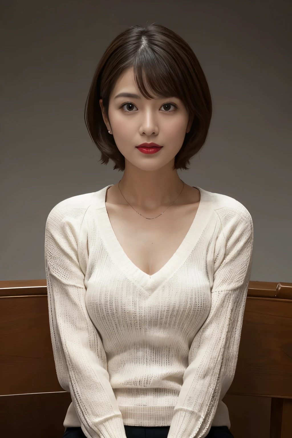 ((whole body from thighs:1.5)), ((Photorealism)),
((highest quality, 8k, masterpiece: 1.3)), Perfect body beauty: 1.4, (Breast A cup:1.5), Small breasts, Round shaped breasts, Perfectly shaped breasts, Highly detailed face, Beautiful woman, Slim face, Highly detailed face and skin texture, Highly detailed lips, Spread your legs, highest quality, masterpiece, 超A high resolution, (Realistic:1.4),
((18-year-old, Beautiful female teacher)),
((trench dress, Long sleeve crew neck T-shirt, Tight pleated skirt, Do not expose skin:1.5)),
((Cute Earrings, Silver Necklace)),
((Standing at the podium in a high school classroom, Skirt flipped up, Spread your legs, I can see your beautiful thighs:1.5)),
((Sexy atmosphere, Gaze seducing a man, hold out your lips, A sigh escapes:1.2)),
((Point slightly upwards)),
((Squint your eyes)),
((purse your lips:1.2)),
((Blushing:1.2)),
((Open your mouth a little to show your white teeth)),
((Body facing forward)),
((Breast enlargement, Beautiful breasts, Cover your chest with your palms)),
Narrow shoulders, Long, slender legs,
Ultra-detailed skin, Glossy Skin, Ultra detailed face,
Ultra-detailed eyes, Slit eyes, Brown eyes, double eyelid, Beautiful thin eyebrows, Thin, long eyelashes,
Ultra-detailed lips, Fuller lips, Glossy pink lips, Flushed Cheeks, White teeth,
Beautiful actress's languid make-up, Pink lipstick, Smoky eyeshadow, Eye foundation,
Dark brown hair, Delicate and soft hair, Hair blowing in the wind,
(Elegantly putting your hair up, short hair, Straight Hair:1.5), Layered Cut, (Blunt bangs:1.2),