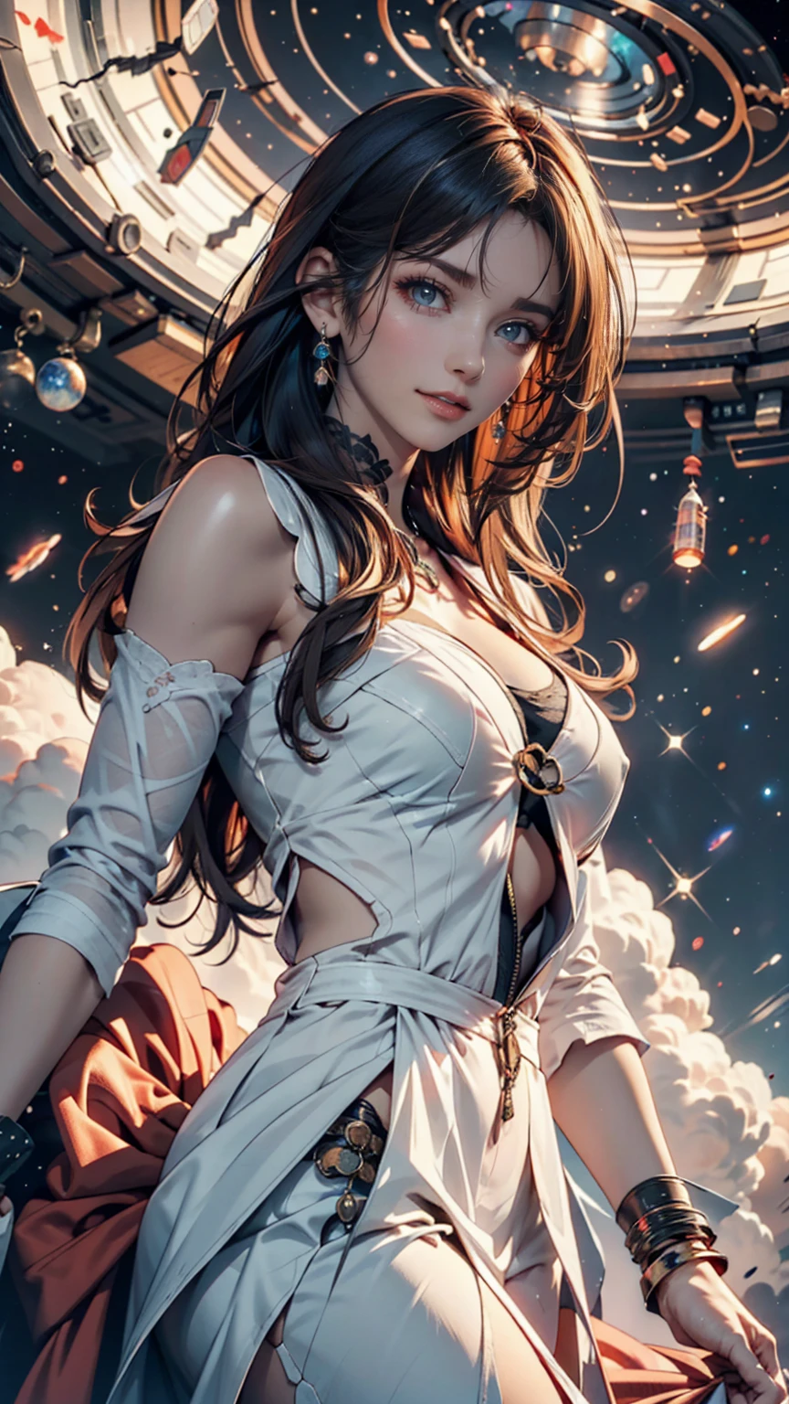 (maximum resolution: 1.2), (Ultra HDTV: 1.2), 8K resolution, Eye and skin detail, detailed facial features, , ( Sharp focus: 1.2), (Focus focus) exact) facial expression: 1.2), Girl standing, In cafe, Maid outfit, (long hair), Black hair , Coffee cup in hand