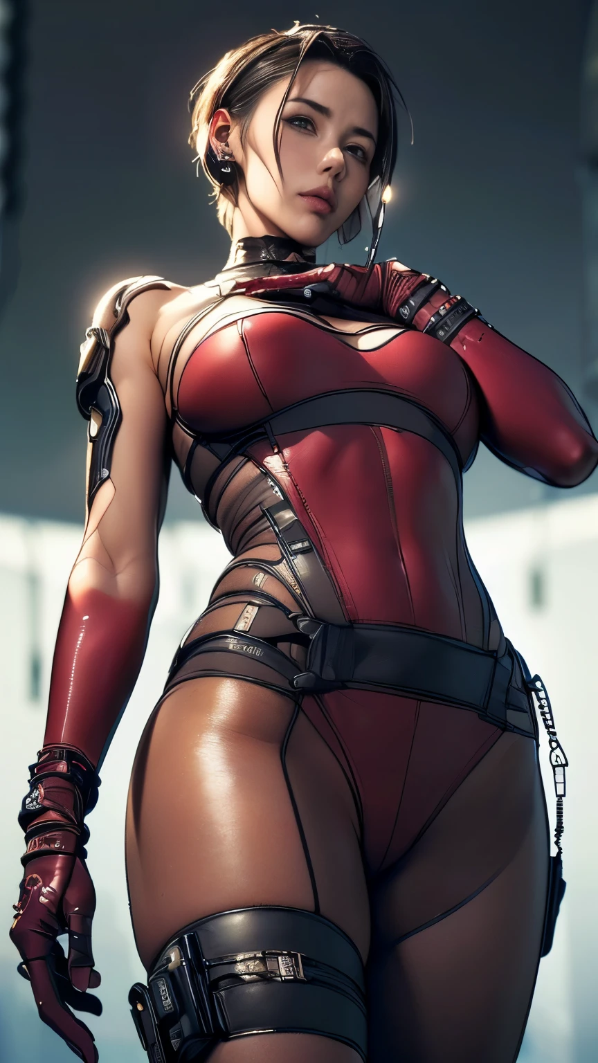 Full length shot, fit, slender pornstar MerrinJS, MerrinJFO, Skimpy, intricate, detailed, delicate, single 2 inch wide grey and red bodytape, edgbodytape, spiderweb, very revealing, (((cutouts))), almost naked, feature (((intricate choker))), beautiful, seductive, perfect breasts, pale skin, lots of skin on show, bold dark makeup, cleavage, futuristic setting, view from front quarter, detailed lighting, sexually suggestive, (((flirting))), seductive sexy pose, ((showing off legs)). Dripping wet, cum