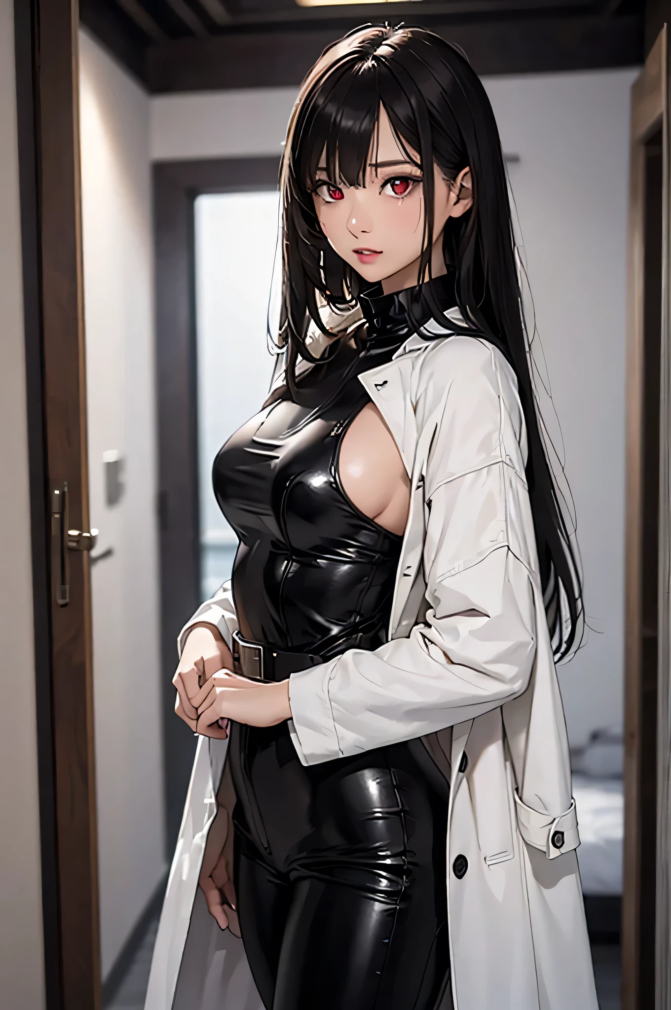 ((((Best Quality, 8K, 32K, masterpiece, 1.2)))),{{solo}},nsfw,{{{Artist: GirlfriendMix's style}}},((perfect beautiful face:1.2)), slender body, bdsm, restrained, bondage, chastity belt, shackled , bright clear room, ((a lot of public hairs:1.3)), embarrassed, leaking pussy juice from pussy through chastity belt,