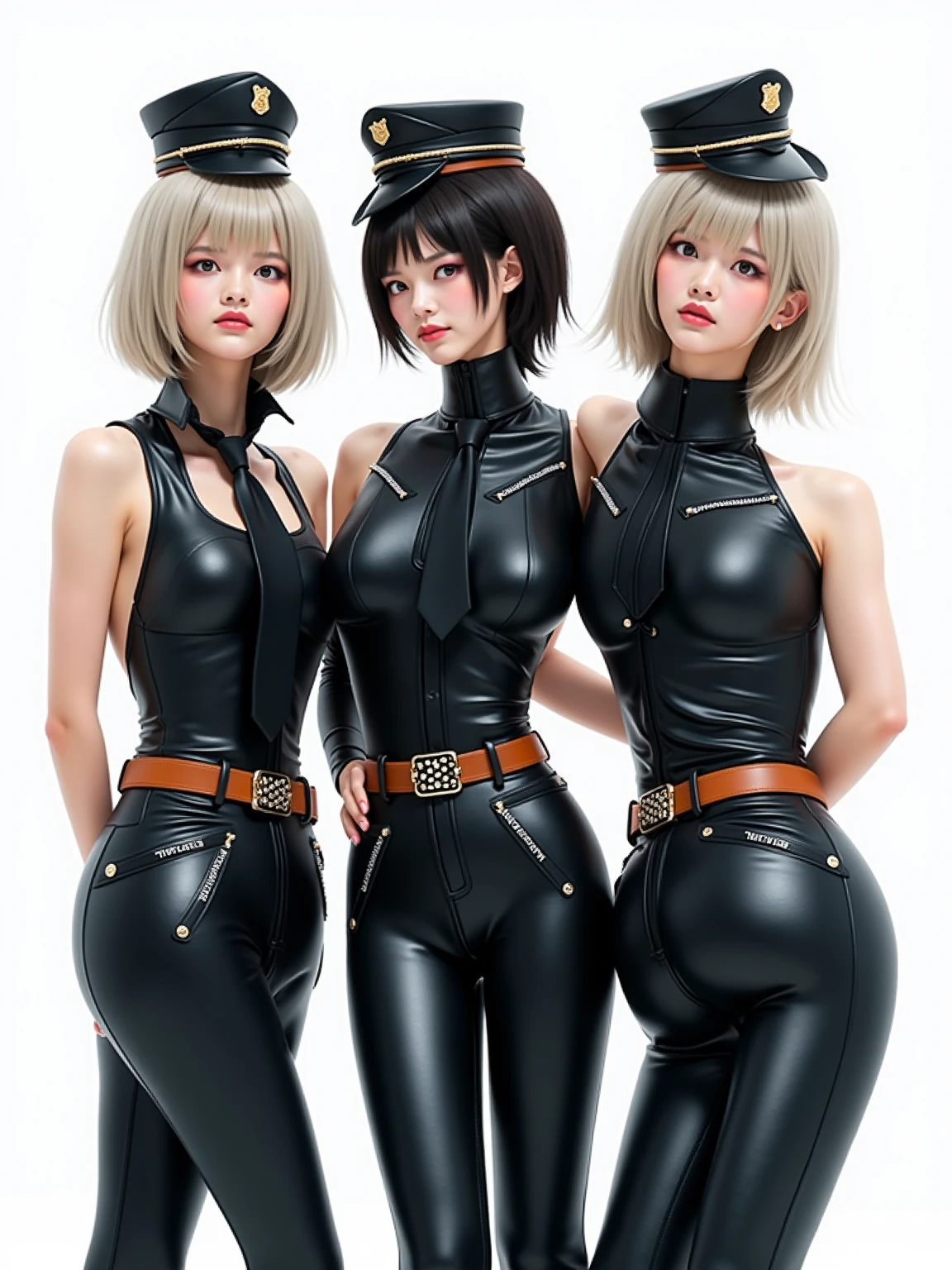 Masters of Animation, A perfect masterpiece, On a snow-white background、Cool outfits, Sexy and modern clothing、Sexy mature modern woman standing, Flowing silver hair, Twin tails,Full Body Stand Posture, Thin legs, Large Breasts, Detailed facial details, Natural and beautiful standing posture, Crisp and realistic body detail,(Browsing Caution:0.9)