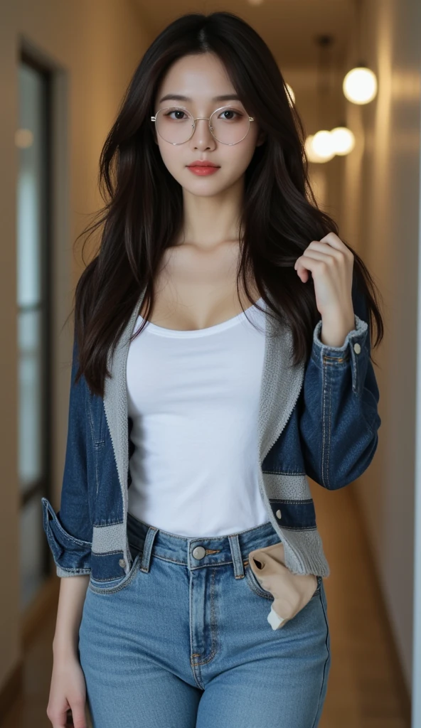 girl, blushing, shy, tight jeans shorts, big , white seethrought top, sitting,asians, Backwards,