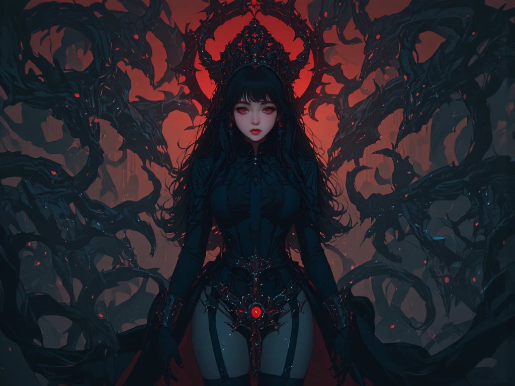 Axisymmetric composition:2, Sexy banshee,blood-red:2,White mucus:2,Sexual position:2, The art of HR Giger and Beksinski comes together in this detail, Grim,Sexy banshee full body close-up,Solo:2,female domination:1.5,Stick out her tongue:1.5,Bloodstained skeletons:1.5,Flowing saliva:1.5,Stabbing the eyeball:1.5,Bare brain:1.5,beauitful face,Sophisticated haute couture pink yoga pants,a large amount of mucus:1.5,Silk belt,Complex hairstyles,Huge chains:1.5, Psychedelic background,, surreal contrast, Eye-catching visuals, Artistic abstraction, Break the art of cutting, layered silhouette, complex patterns, exquisite craftsmanship, shadow play, Depth and size, creative expression, break art, Frozen sculpture, translucent forms, short-lived beauty, Crystal structure, exquisite craftsmanship, impressive, break green eye,body glow,Glowing lines,fluorescence,glow example,Example tracking,flash,,Dark horror scene. Sharp images, Use edge lights to render at 8K resolution, It shows a terrifying environment full of Lovecraft's tentacles,They twist and pulsate in neon lights. HDR lighting creates complex and detailed shadows on a distorted background, Mutant humanoid. Distorts the environmental structure due to glitch and distortion effects, Surreal and dreamlike elements,Such as a close-up of floating inverted structures and decaying flesh,Create a feeling of disturbing and disorientation. Religious and mystical symbols are scattered against an intricate backdrop,Add a touch of supernatural horror to this already insanely terrifying masterpiece。