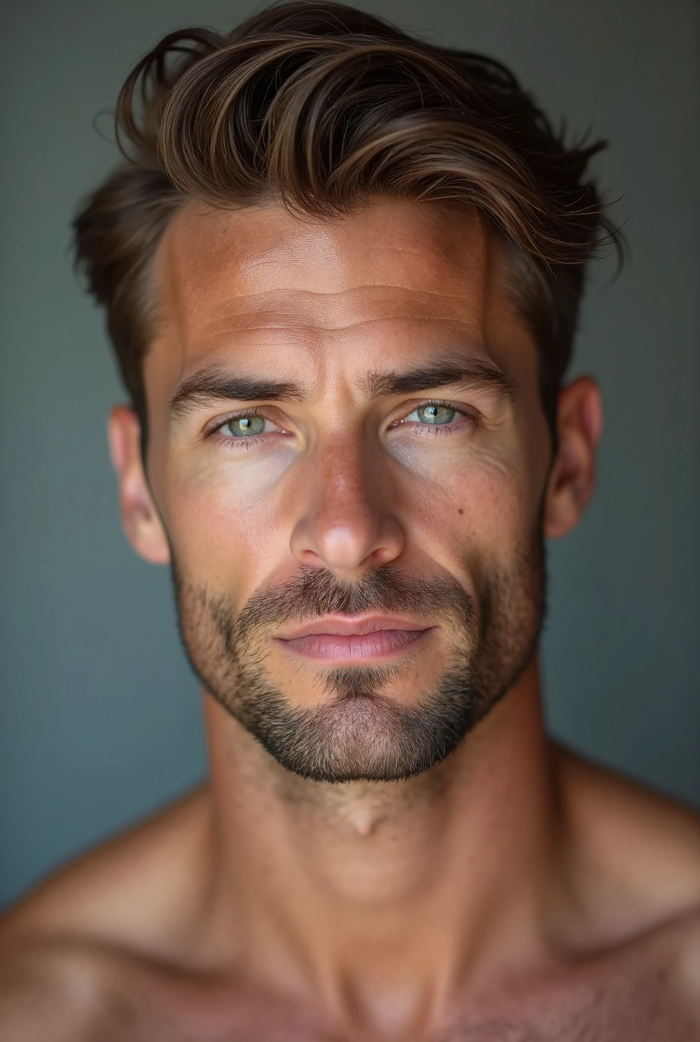 Headshot of handsome athletic 40 year old man