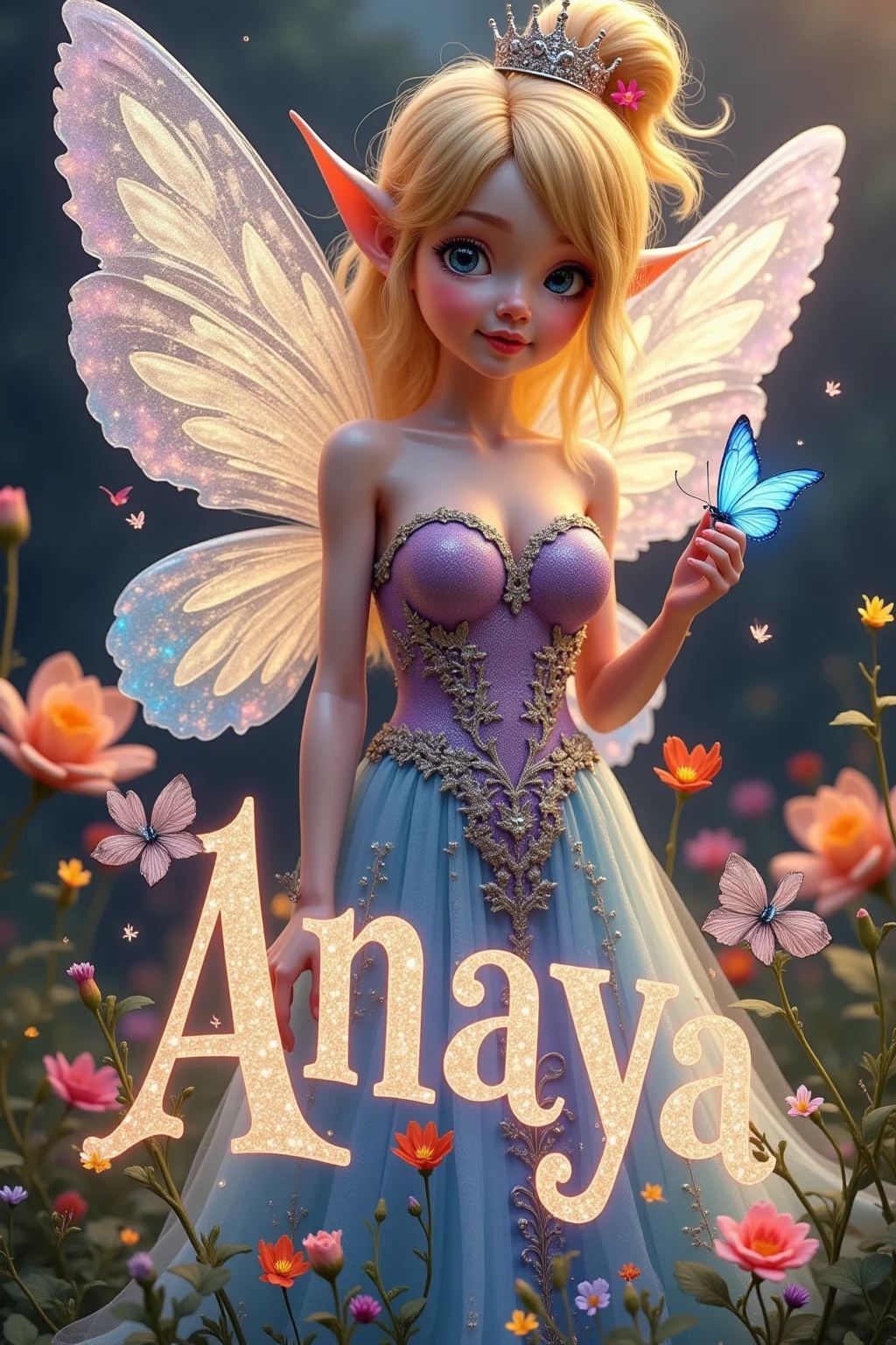 cartoon image of a woman dressed in a purple dress and hat, tinkerbell, faerierie, Exotic Fey Destaques, purple leather wings, elf character, Thierry Mugler, linda faerie, lycra costume, faerieries, Margot Robbie como uma faerie, sil of the species, exotic costumes, faerie, cute outfit, ( ( darkskin ) ), &quot;and that.&quot;