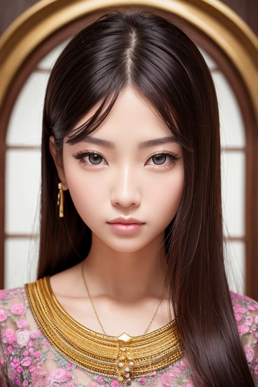 ((maximum quality, hyper-realistic, 8k, high definition, intricate details)), a nude beautiful young geisha, with flowing black hair, full lips, full breasts, silky skin, beautiful eyes, wearing a white top, wearing a beautiful golden stylized crown, Japanese Goddess, glamorous and sexy geisha, Hyperrealistic Asian woman, photorealistic Empress goddess, sensual goddess of intricate details, (thighs, pubic_hair)